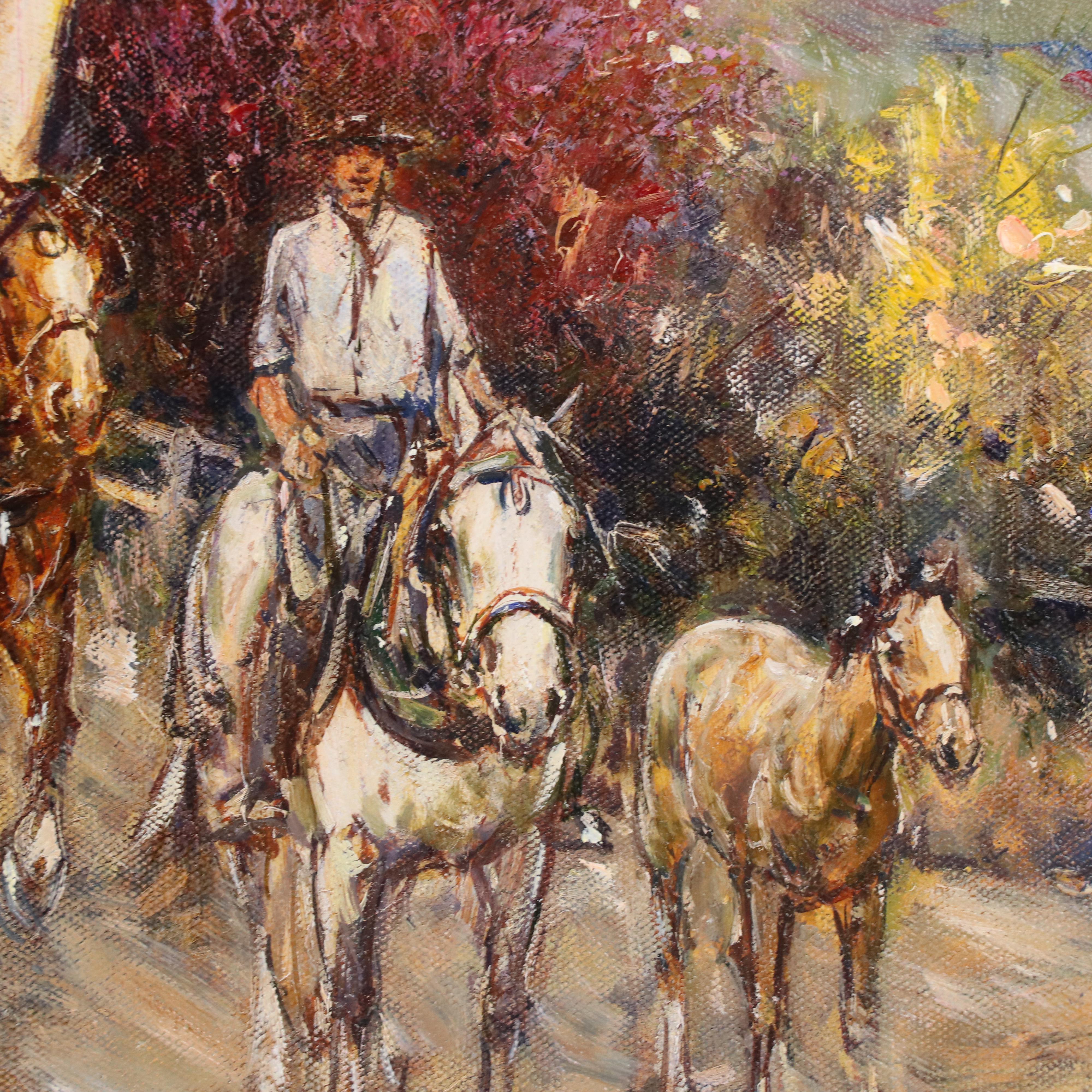 Leslie Cope Oil Painting "Autumn Colors," 1986