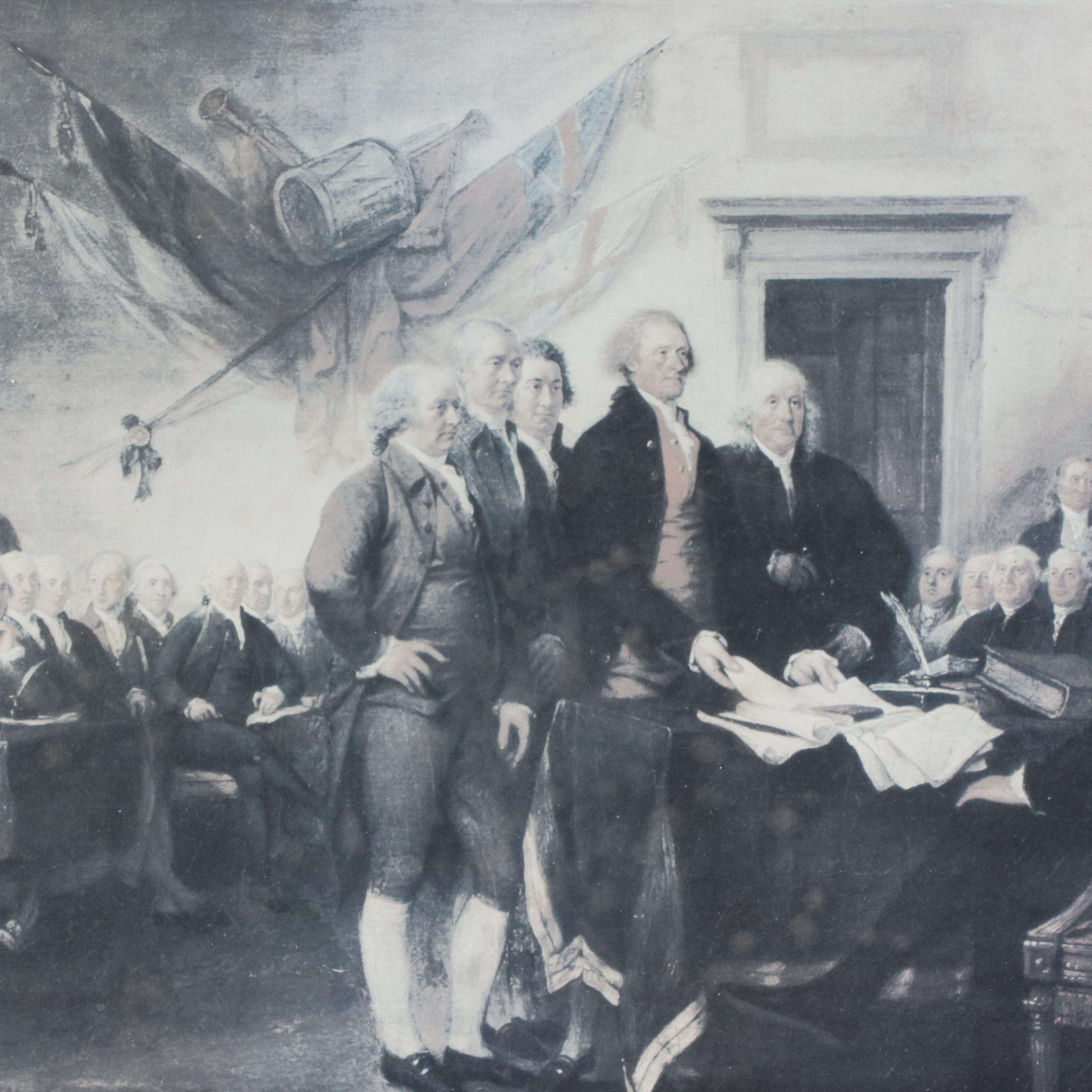 Offset Lithograph After John Trumbull "Declaration of Independence"