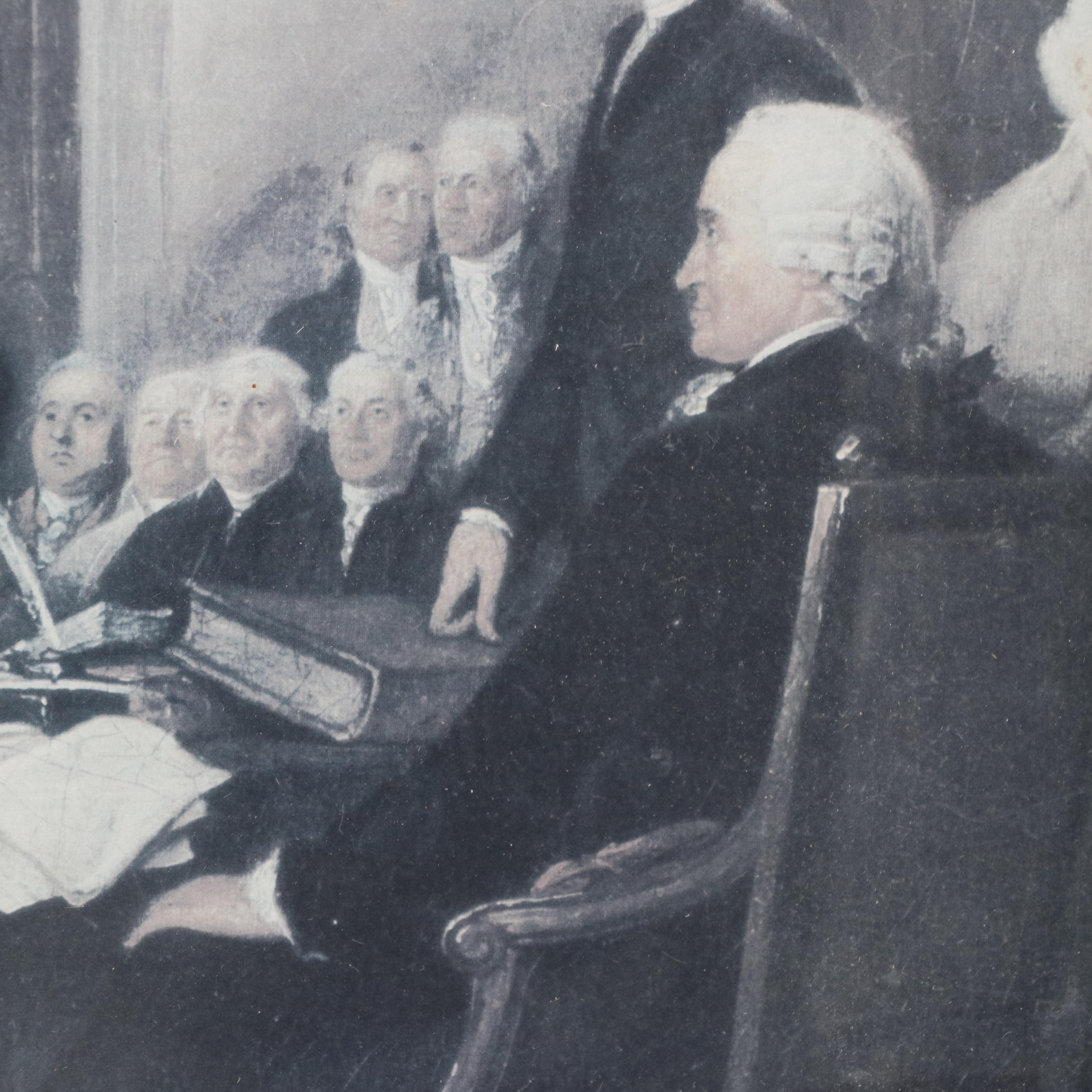 Offset Lithograph After John Trumbull "Declaration of Independence"