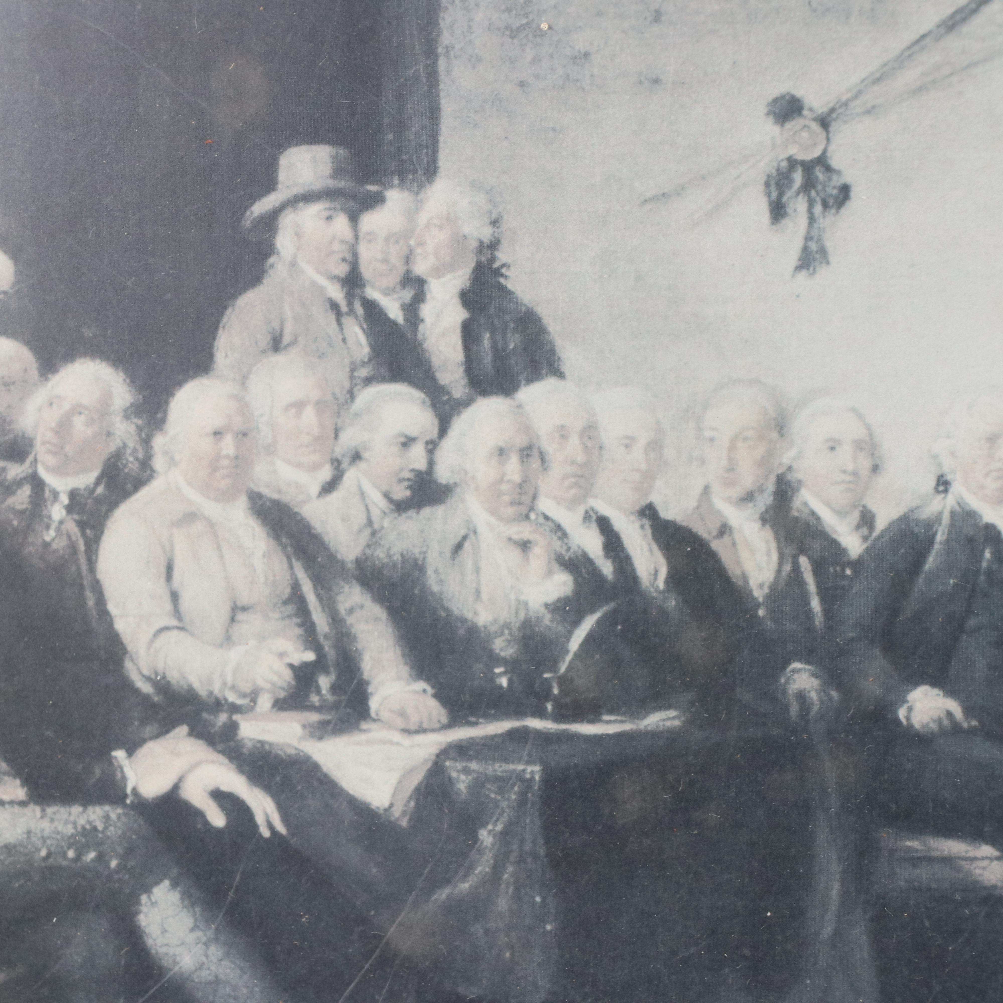 Offset Lithograph After John Trumbull "Declaration of Independence"