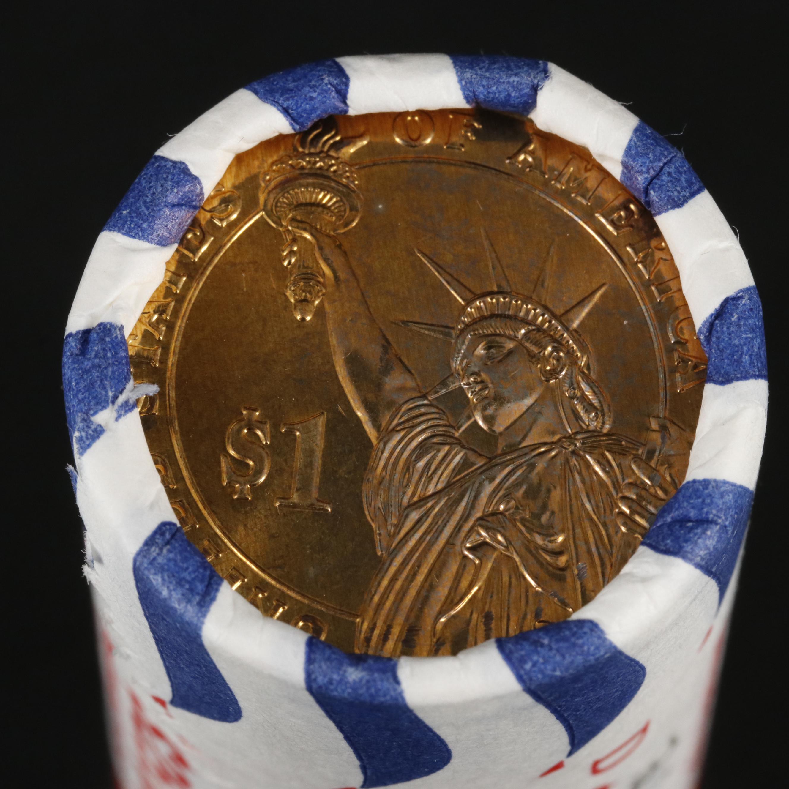 Three Uncirculated Presidential Dollar $25 Rolls