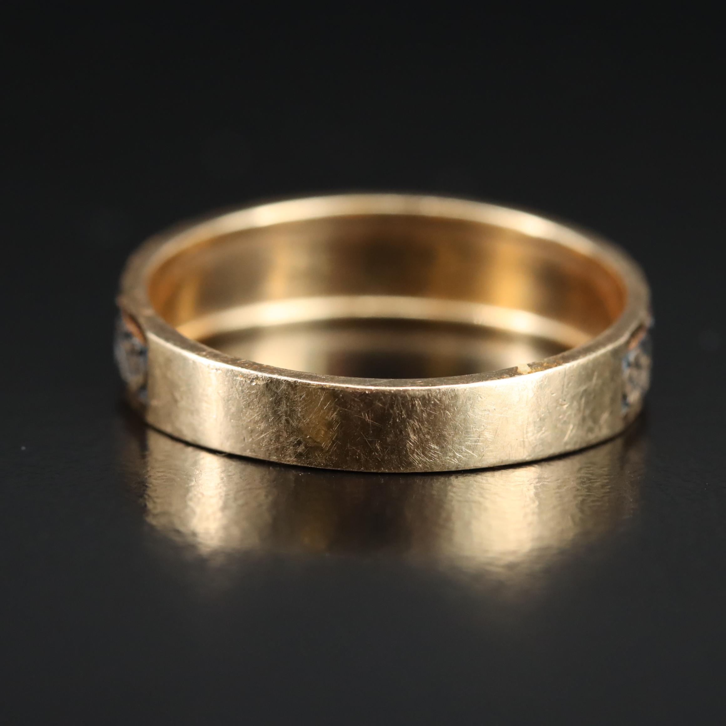 14K Floral Scroll Band