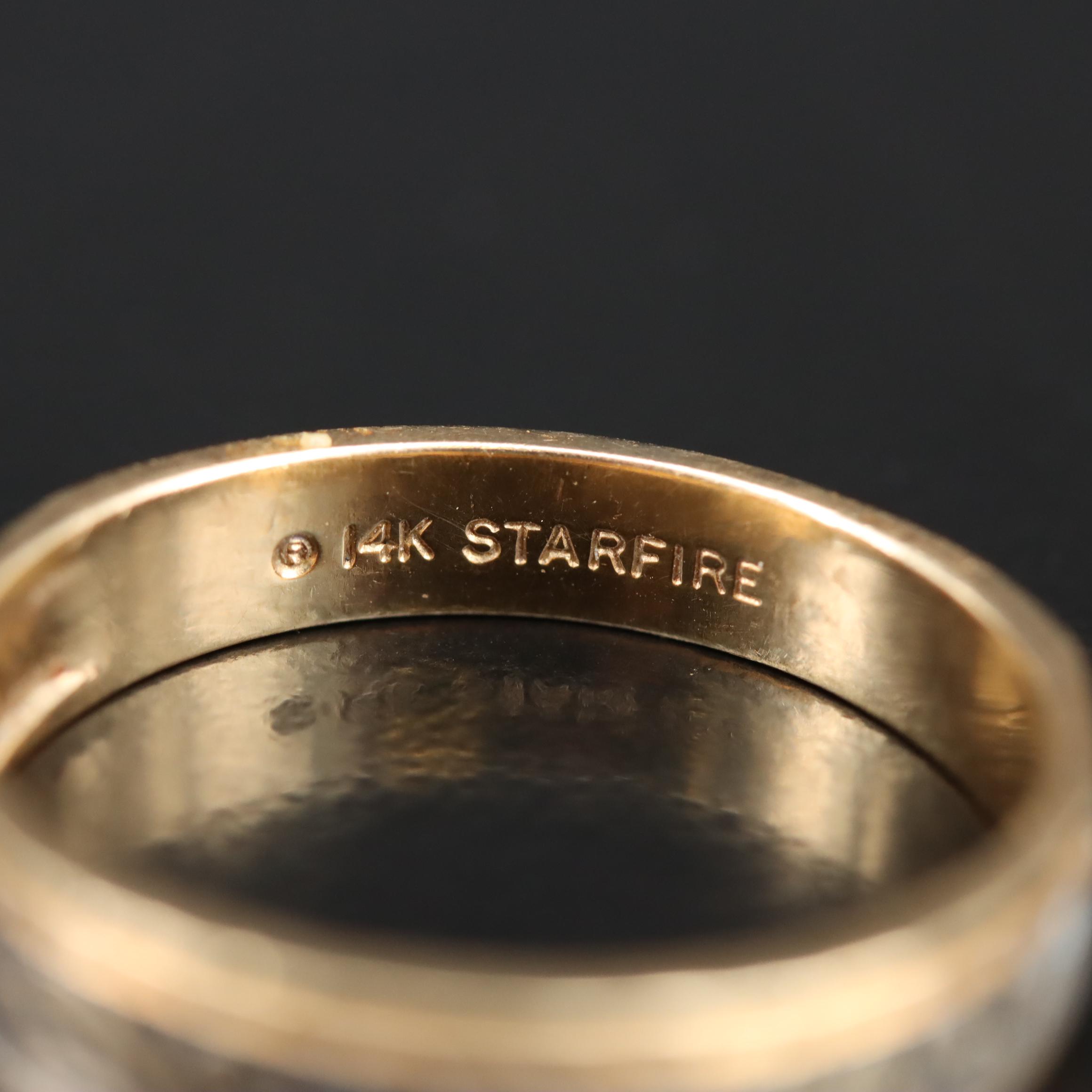 14K Floral Scroll Band