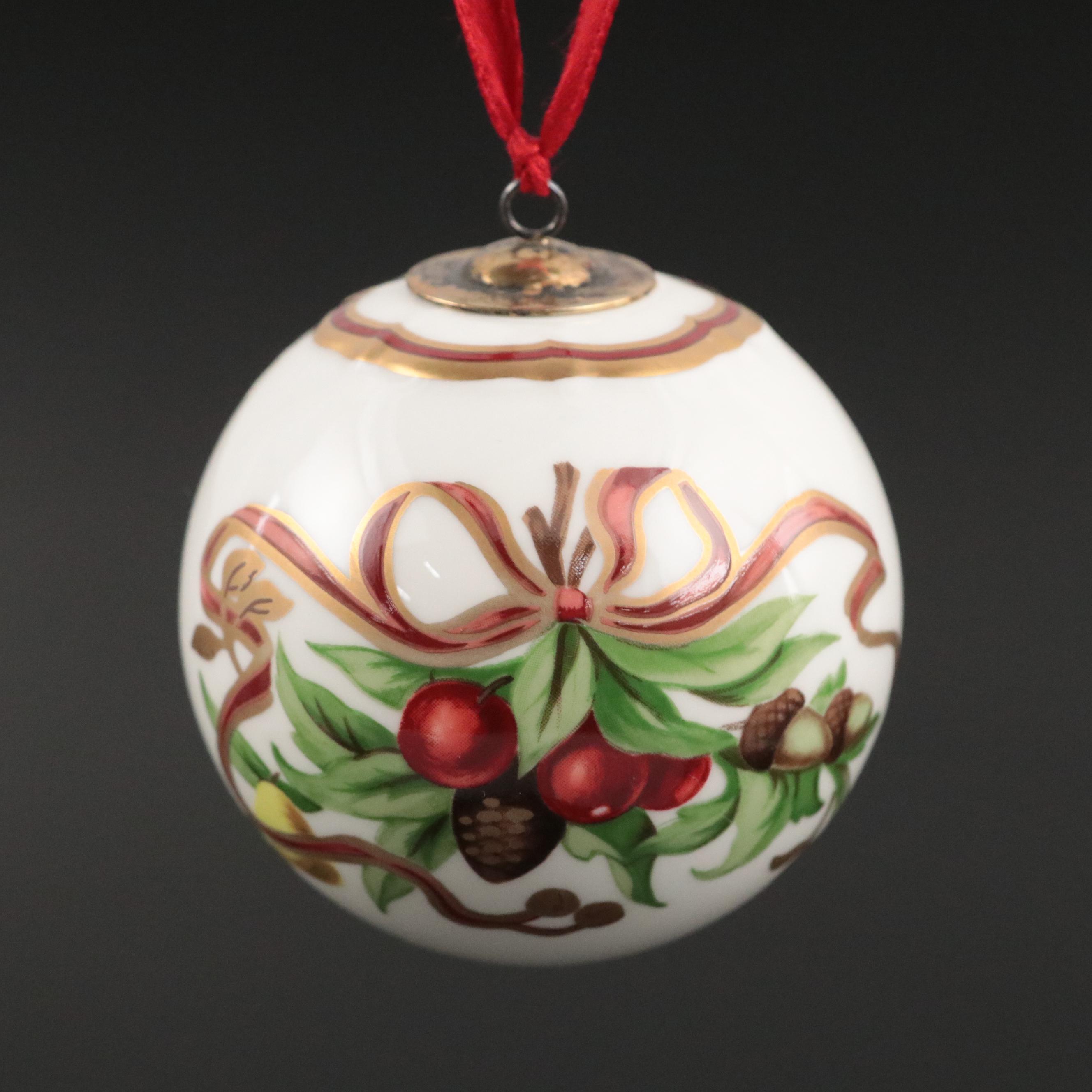 Tiffany & Co. "Tiffany Holiday" Porcelain Christmas Ornament, 1996