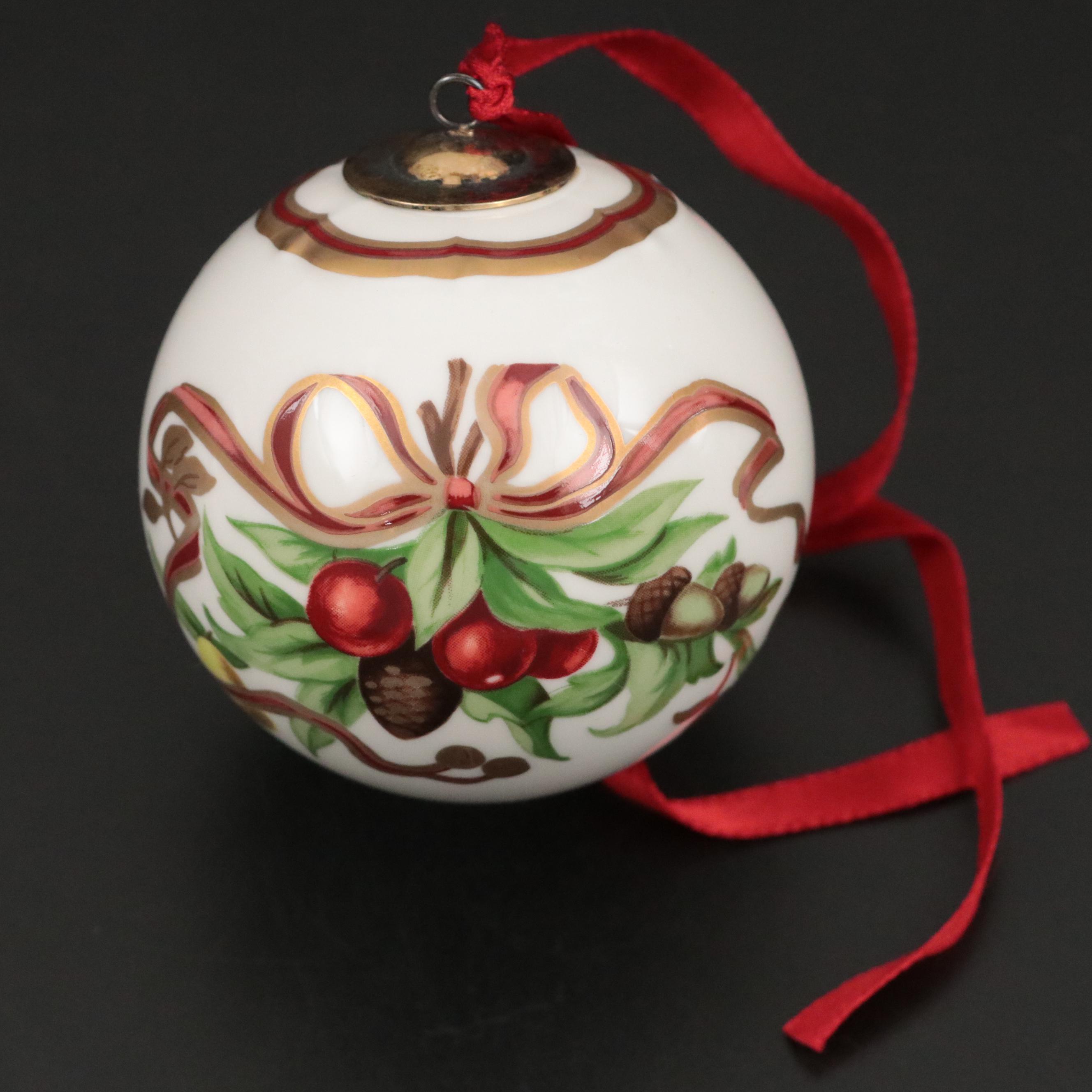 Tiffany & Co. "Tiffany Holiday" Porcelain Christmas Ornament, 1996