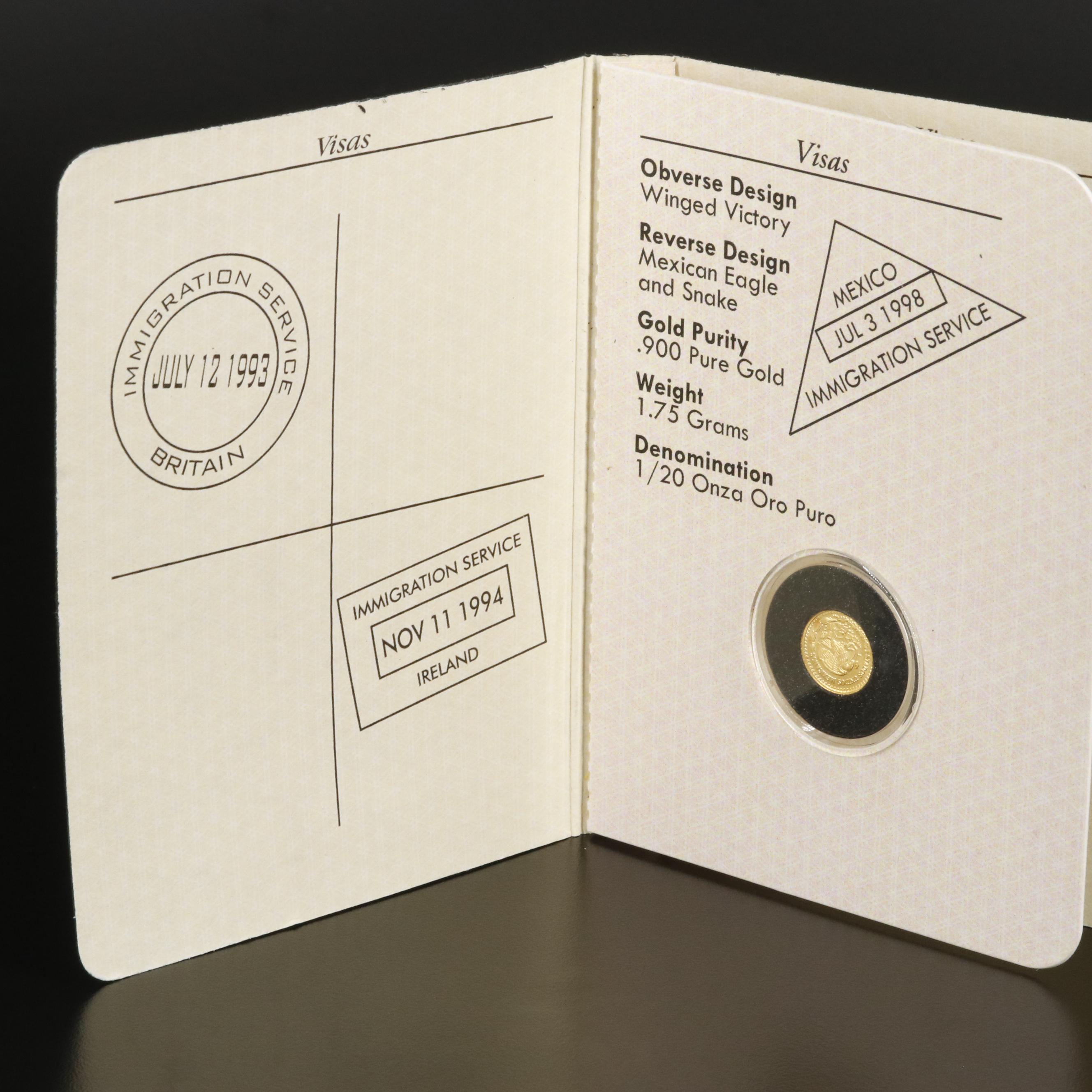 2002 Mexico 1/20th Oz. Gold Libertad Coin