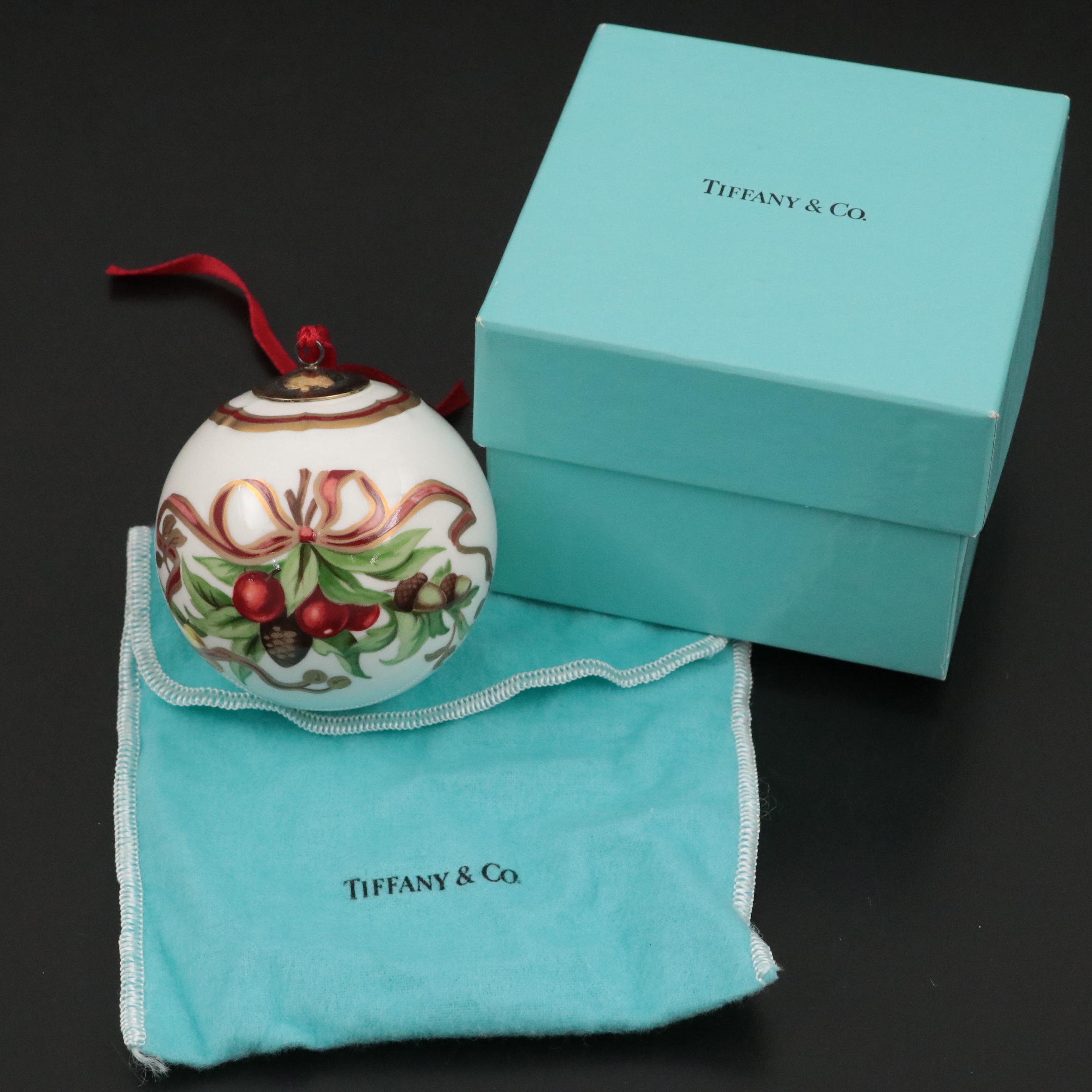 Tiffany & Co. "Tiffany Holiday" Porcelain Christmas Ornament, 1996