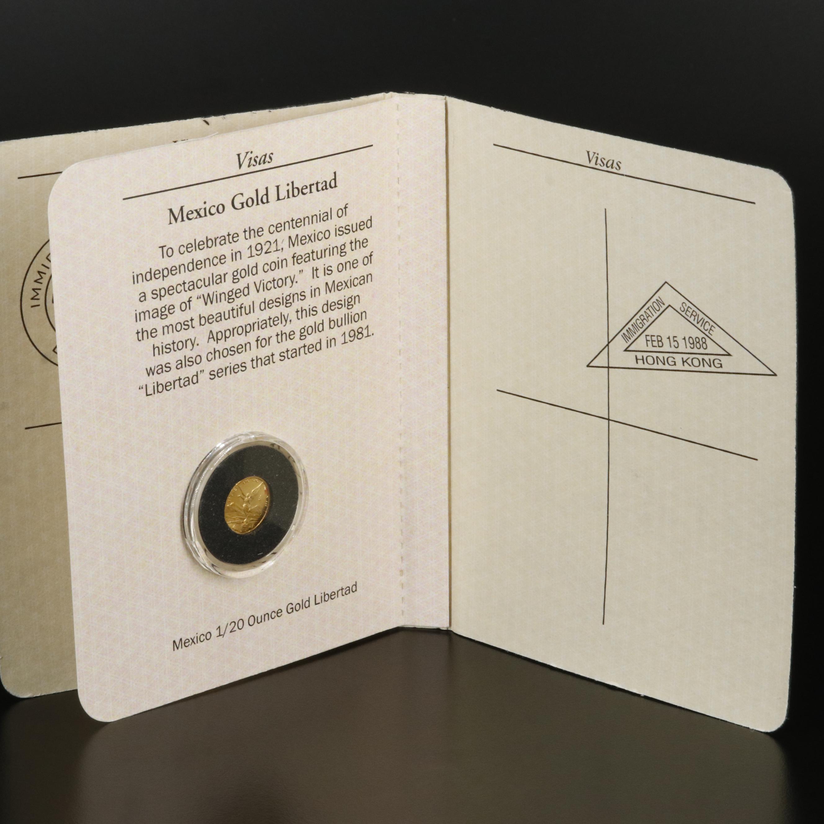 2002 Mexico 1/20th Oz. Gold Libertad Coin