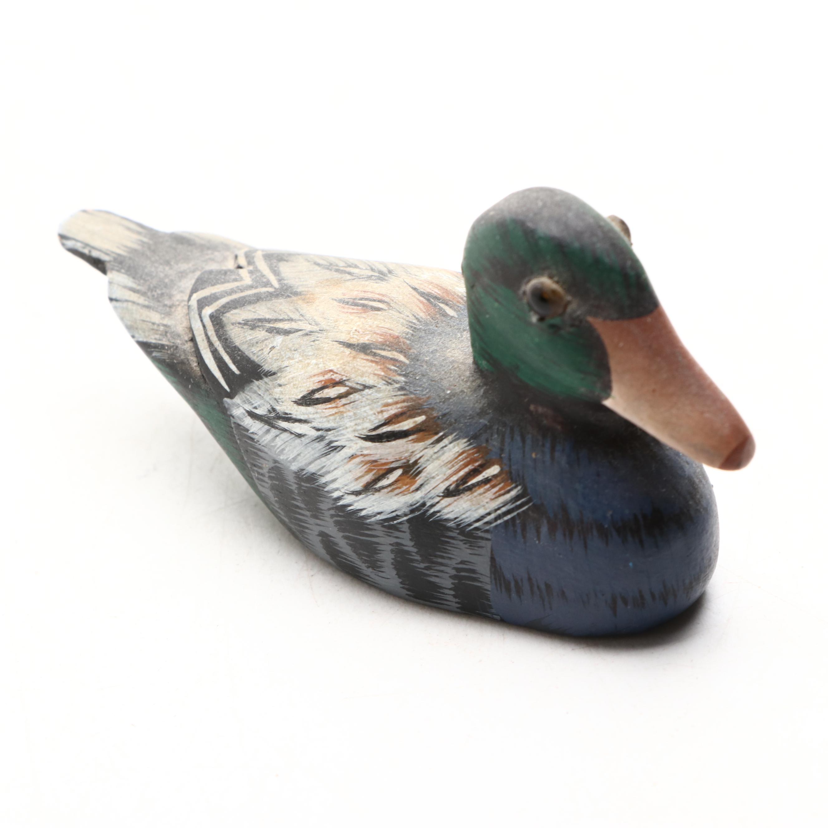 Bill Graham Hand Carved Decoy and Duck Figurine