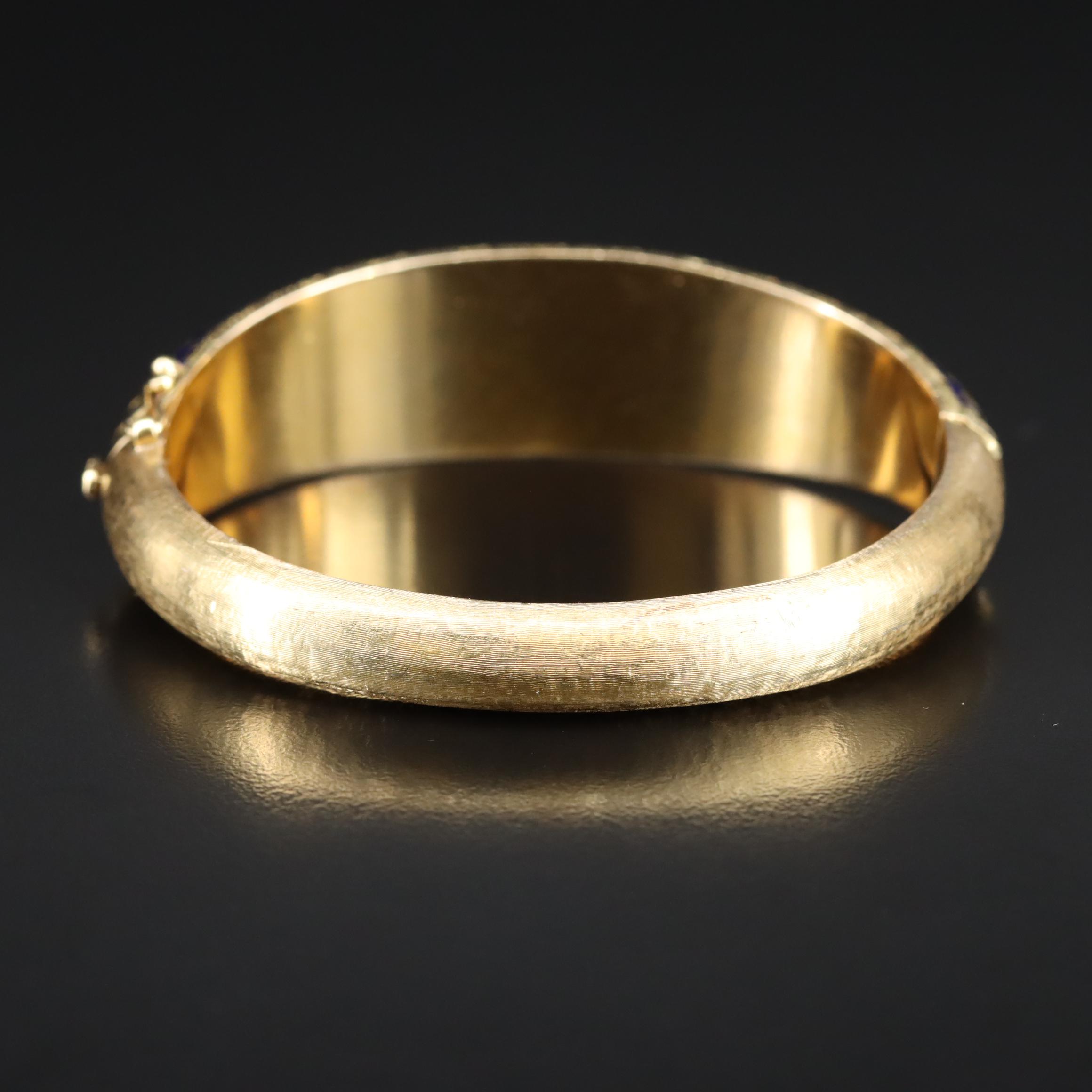 18K Engraved Enamel Bracelet