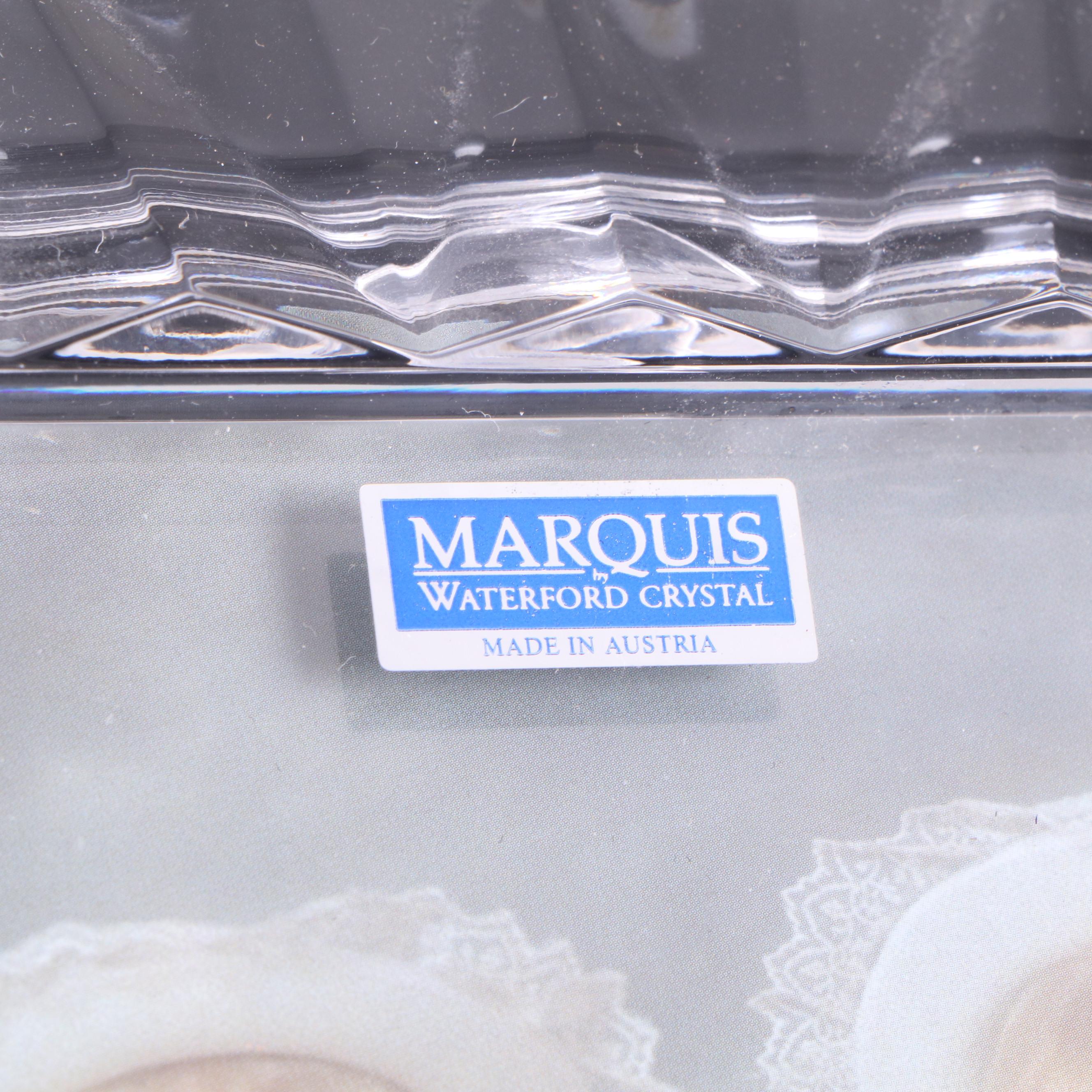 Marquis by Waterford Frame with Tiffany & Co. Vase and Other Crystal Decor