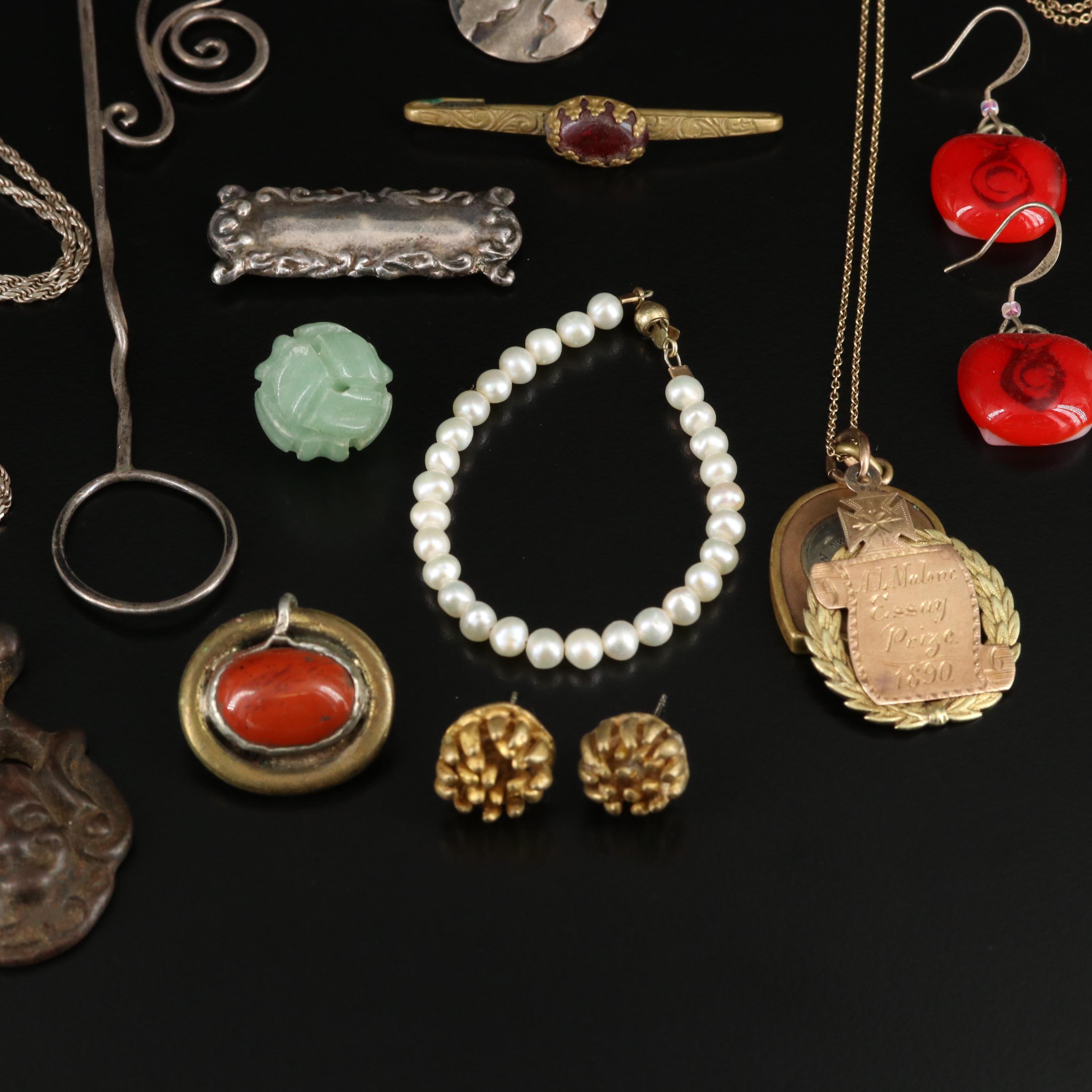 Jewelry Collection with Antique and Vintage Featuring 10K, 14K and Sterling