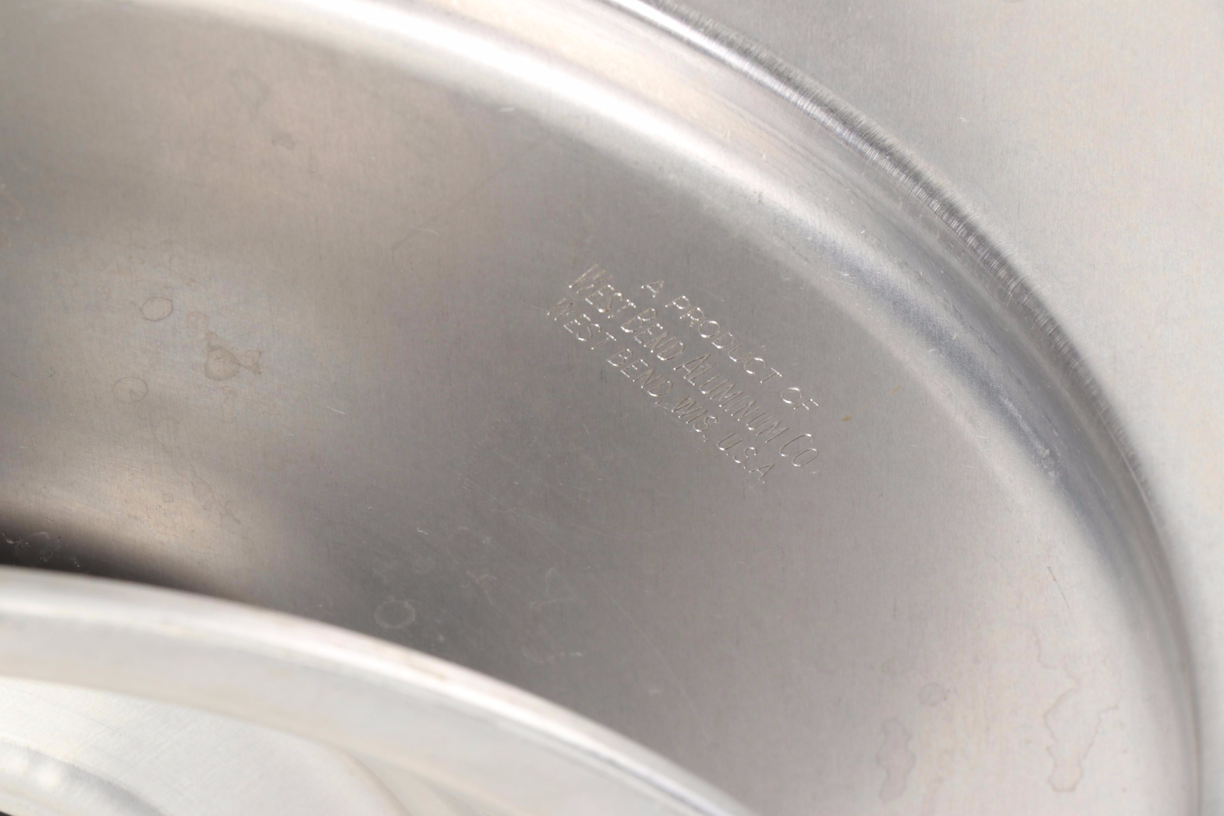 Mid Century Modern Westbend Lazy Susan Set with Other Spun Aluminum Drink Set