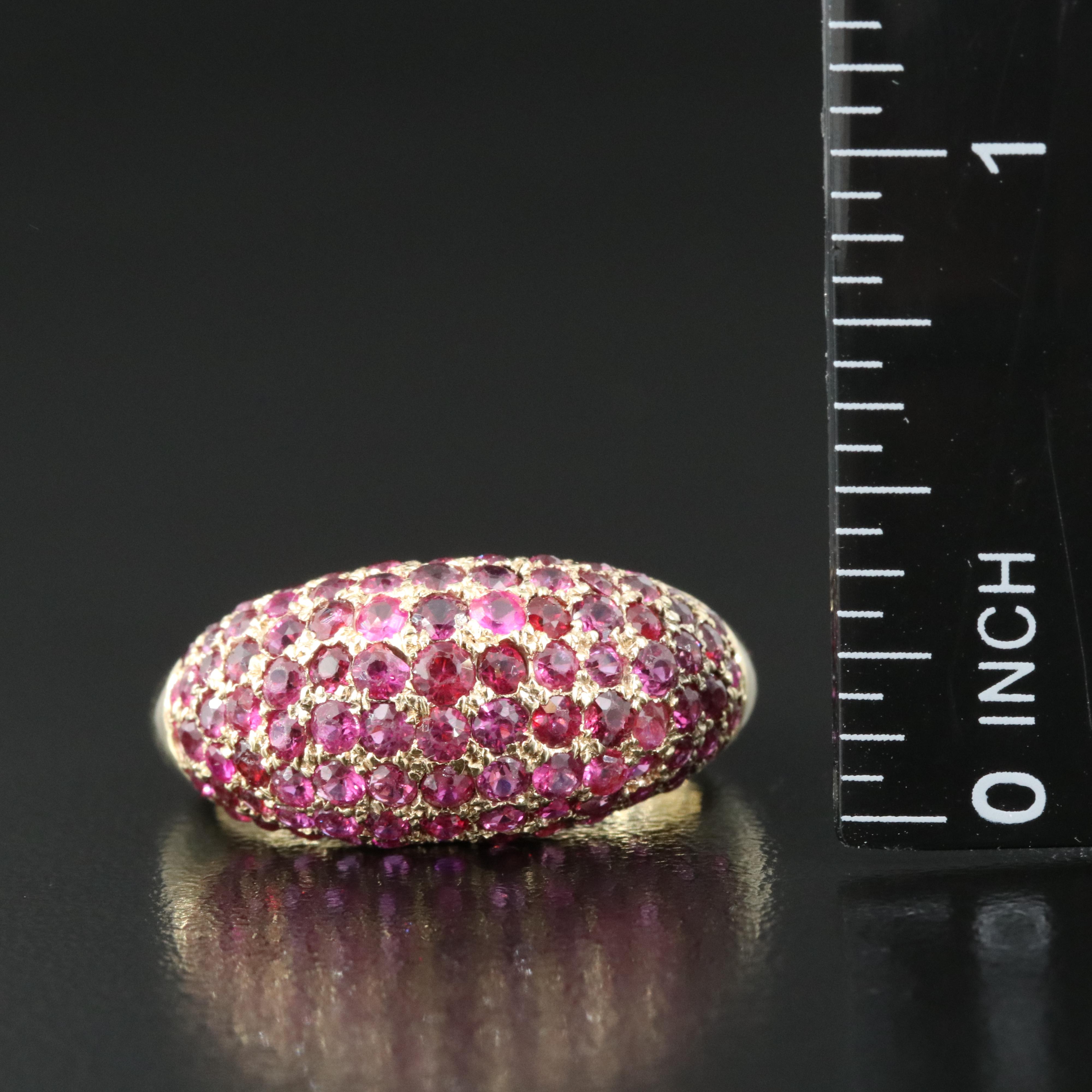 14K Pavé Ruby Dome Ring