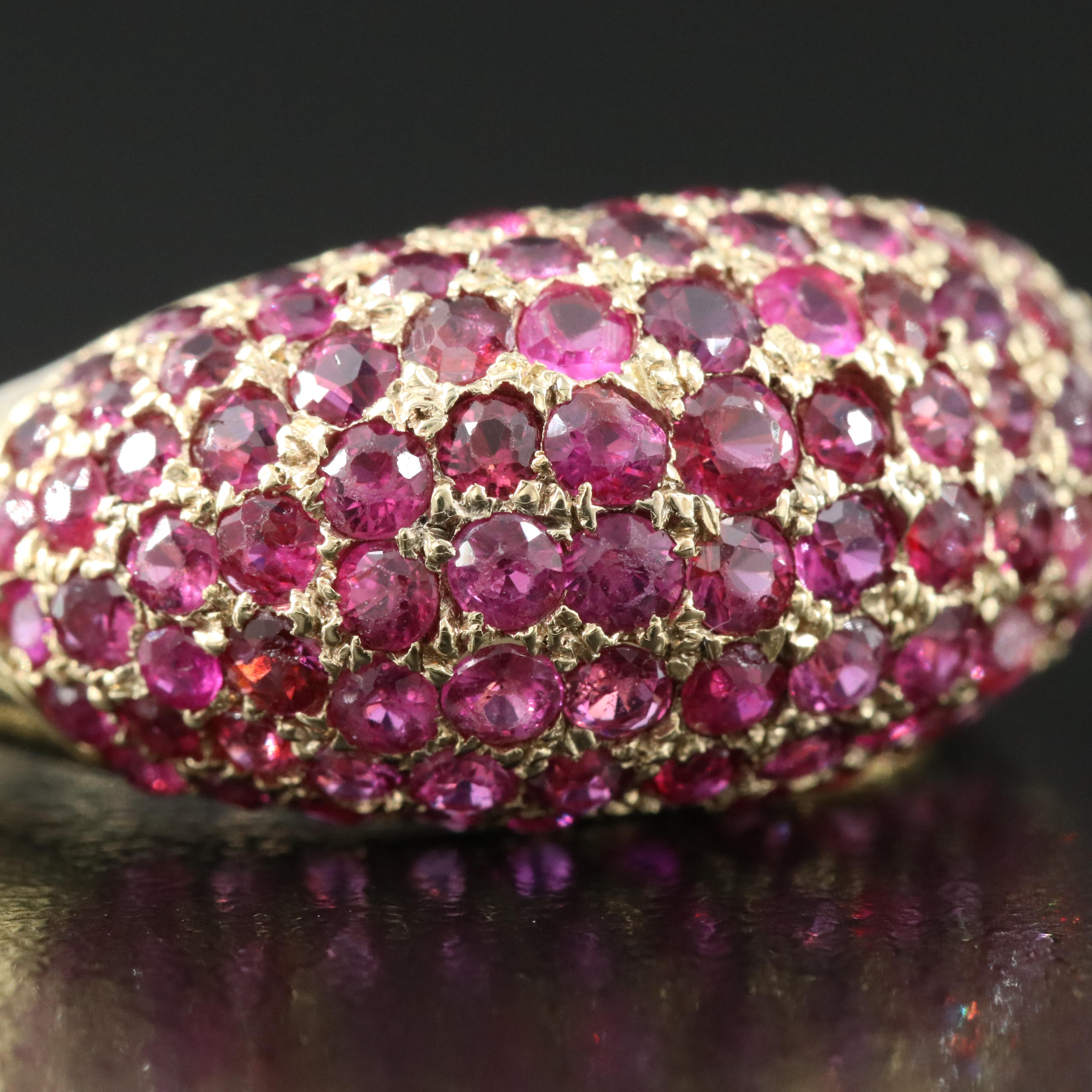 14K Pavé Ruby Dome Ring