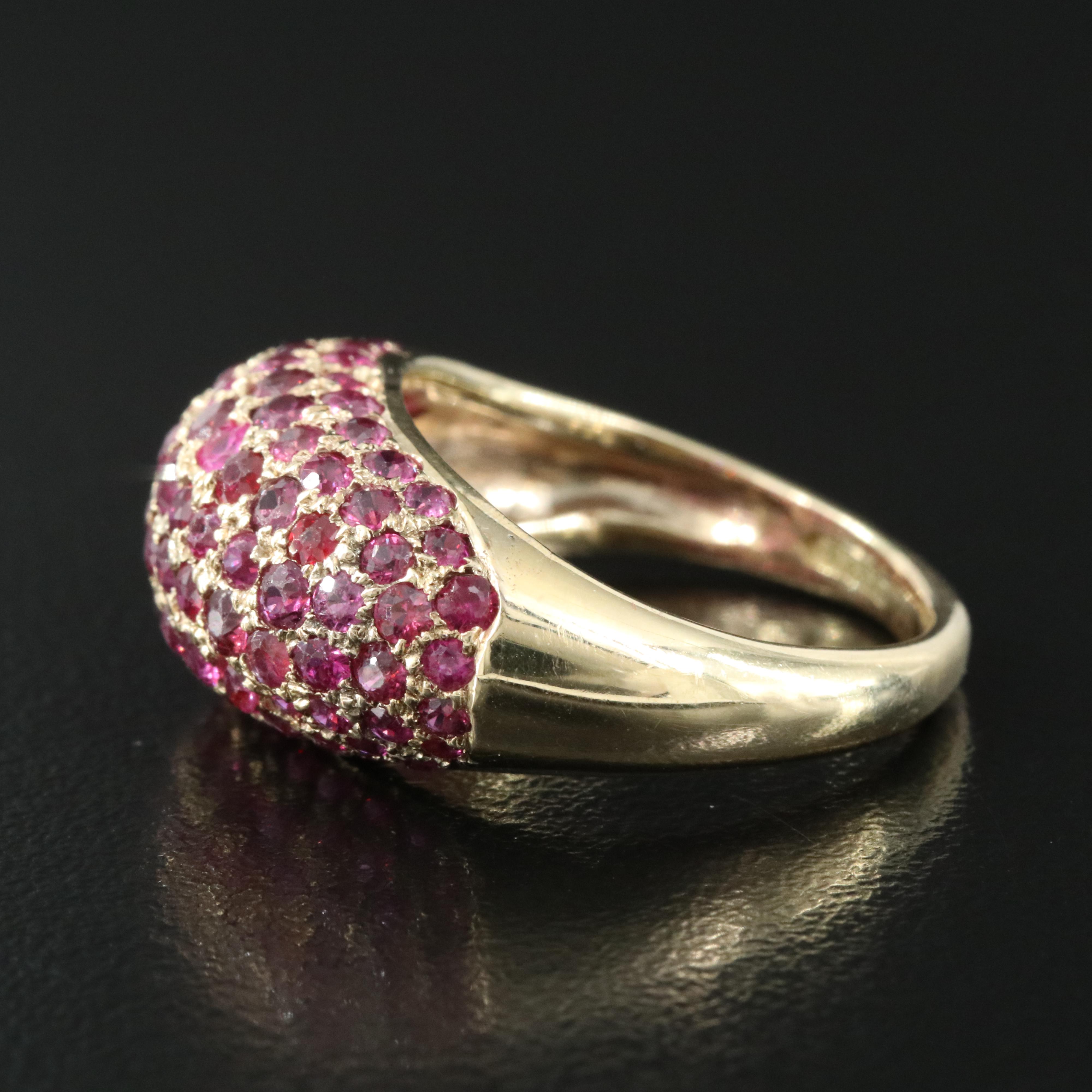 14K Pavé Ruby Dome Ring