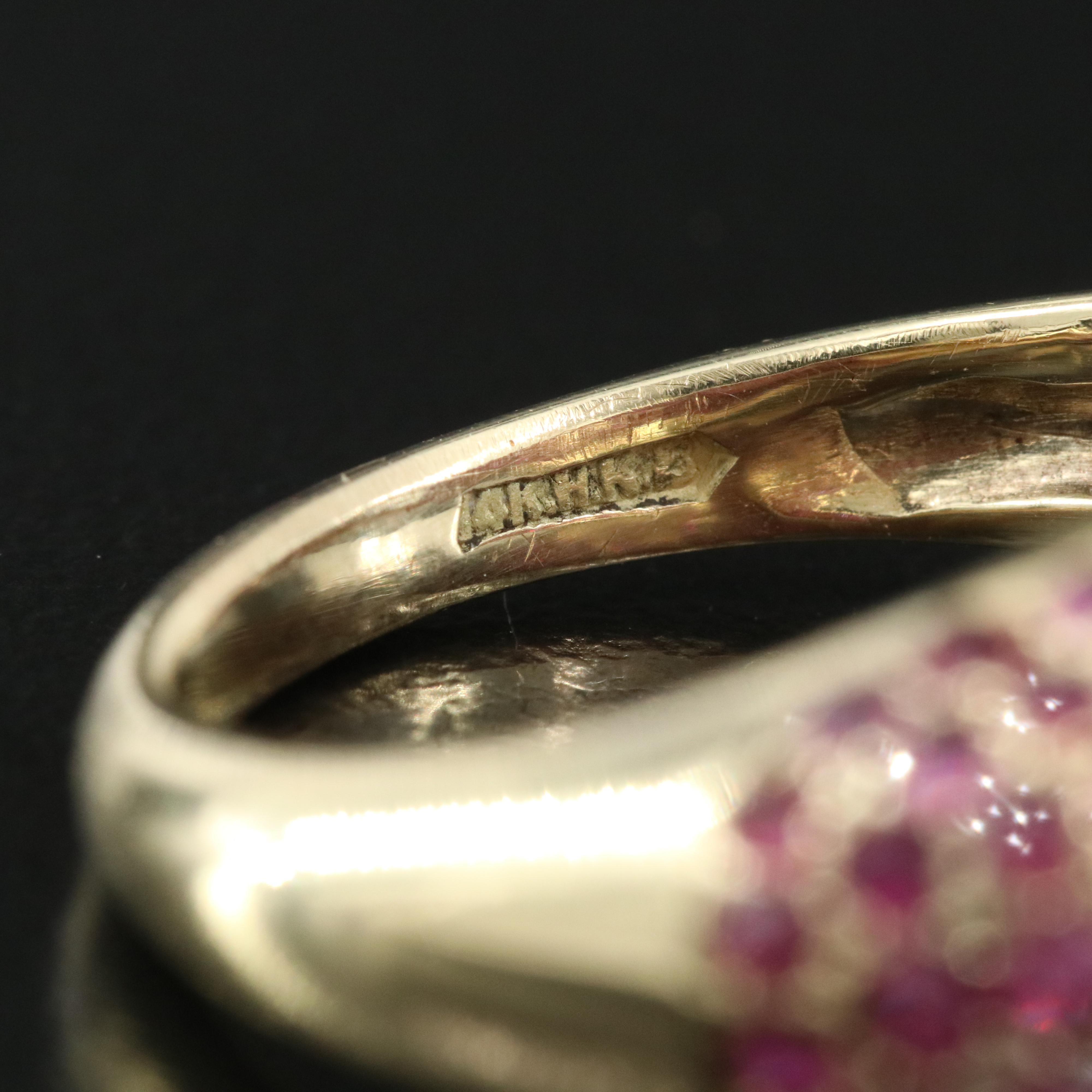 14K Pavé Ruby Dome Ring