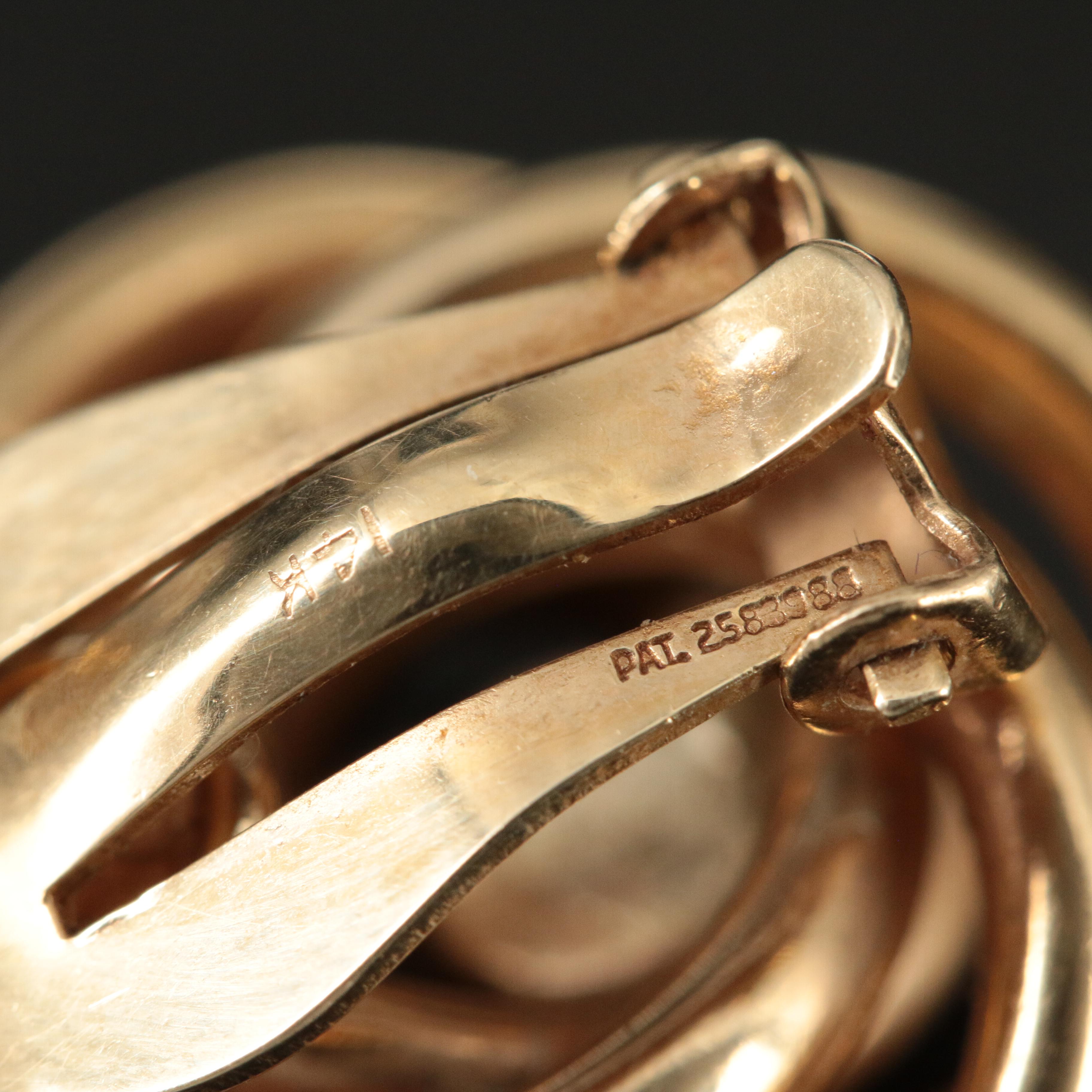 14K Garnet Knot Earrings