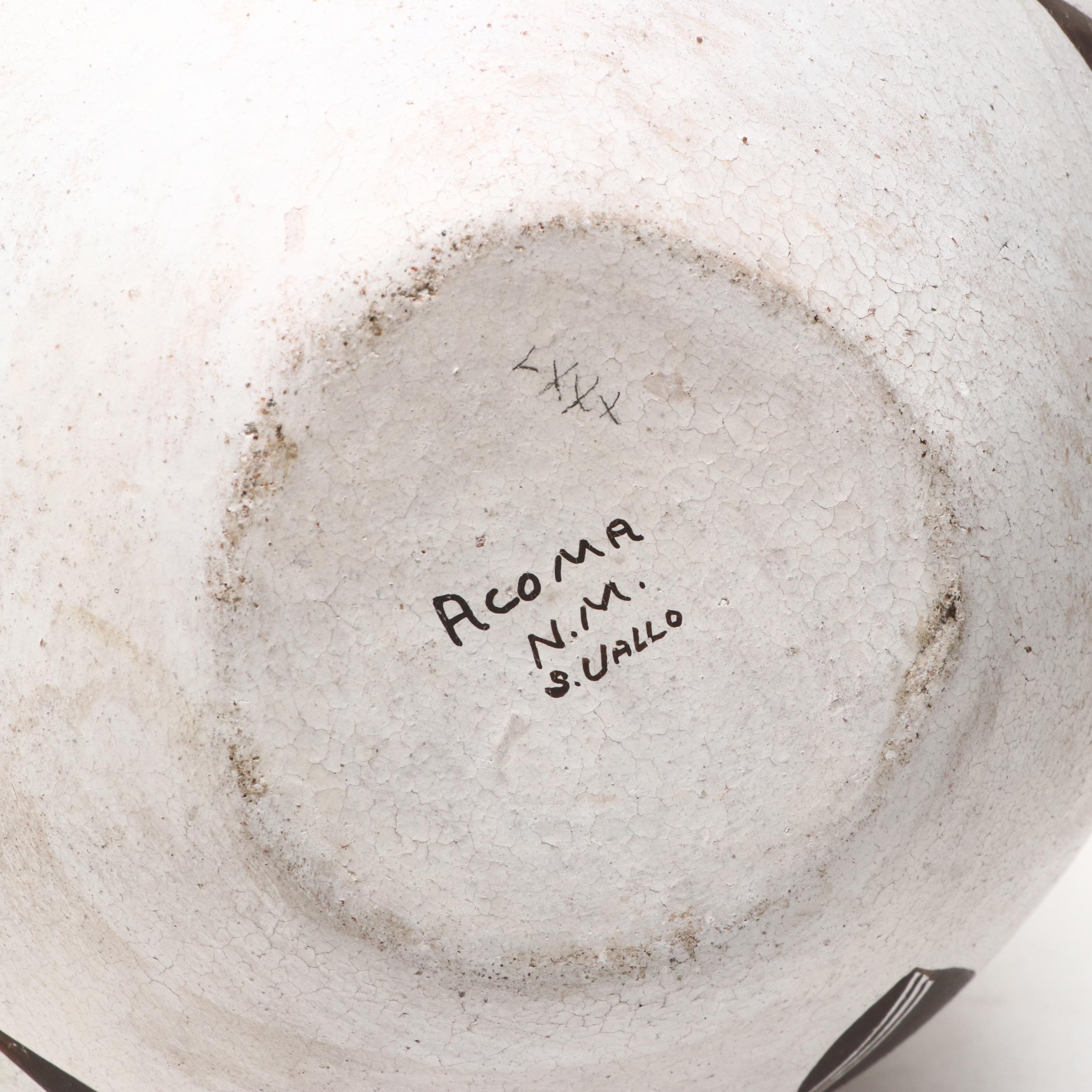 Simon Vallo Signed Acoma Pueblo Art Pottery Vase