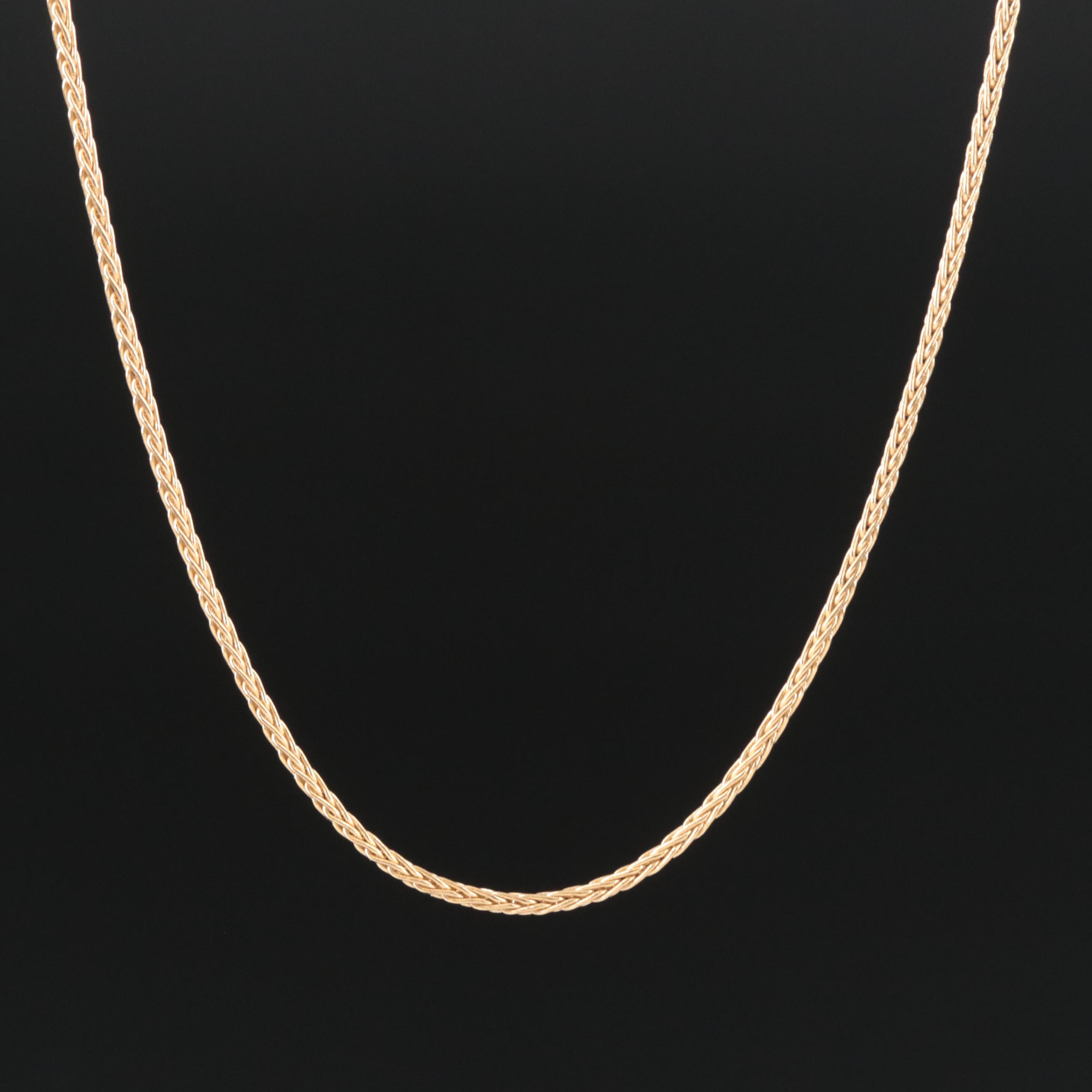 14K Wheat Chain Necklace