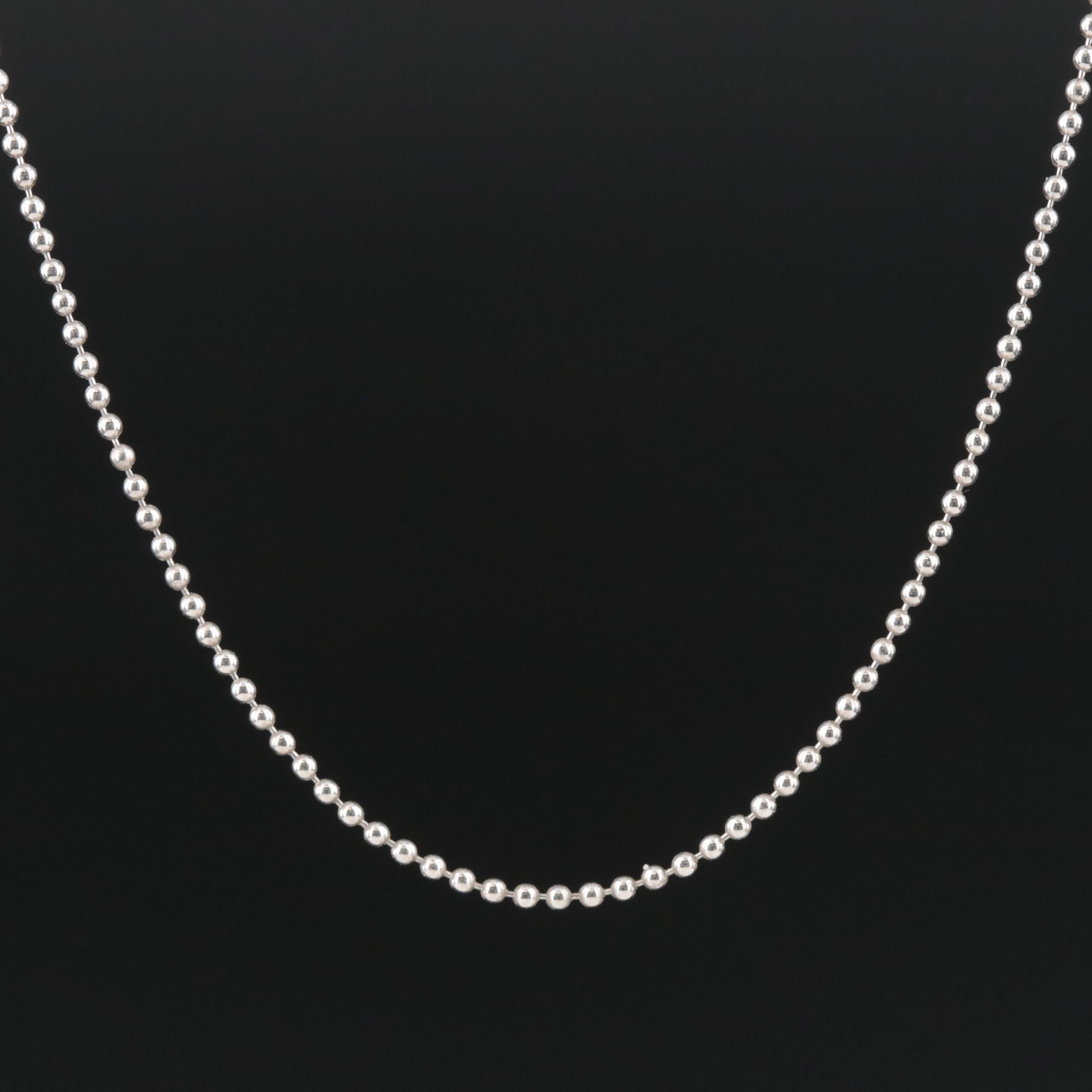 Platinum Bead Chain Necklace