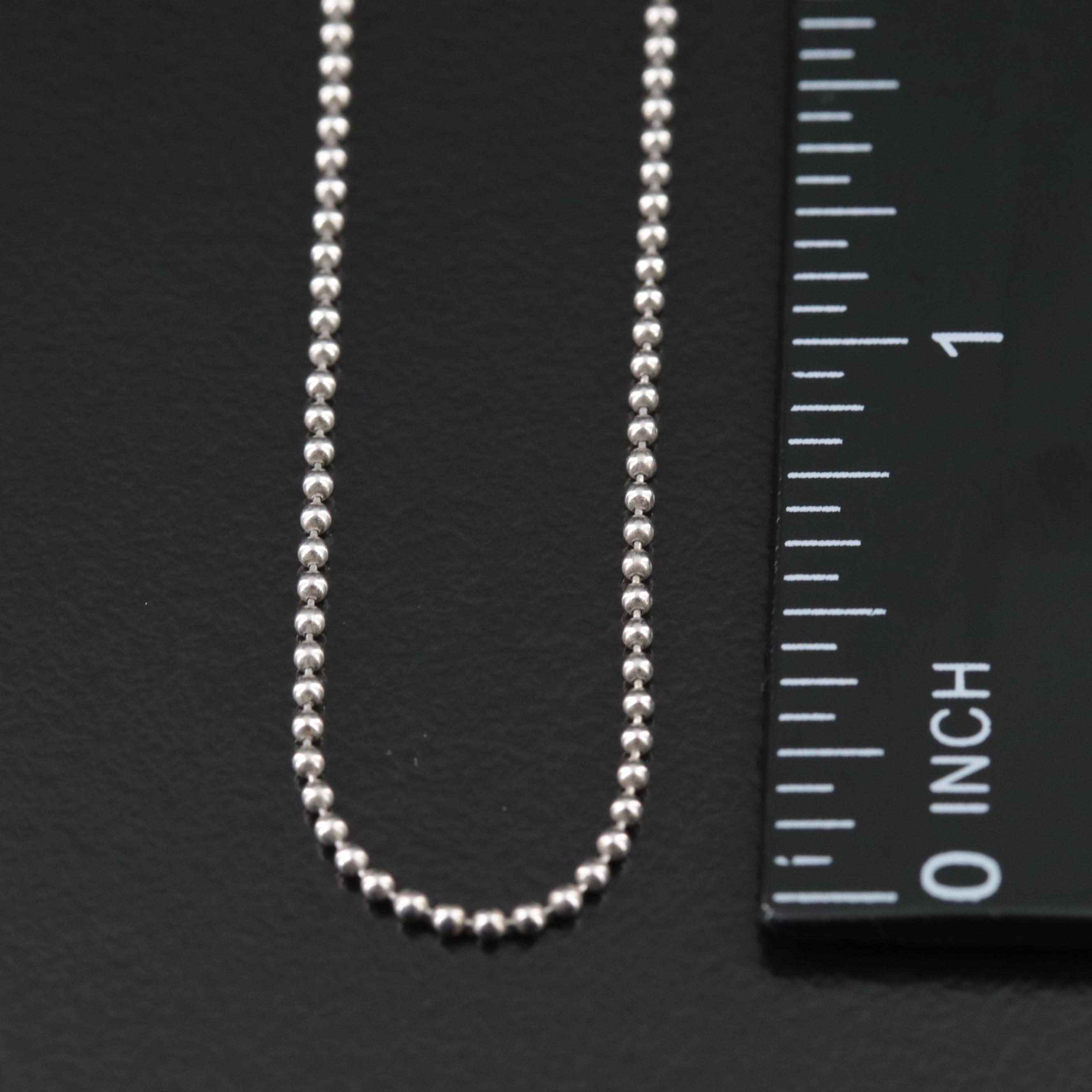 Platinum Bead Chain Necklace