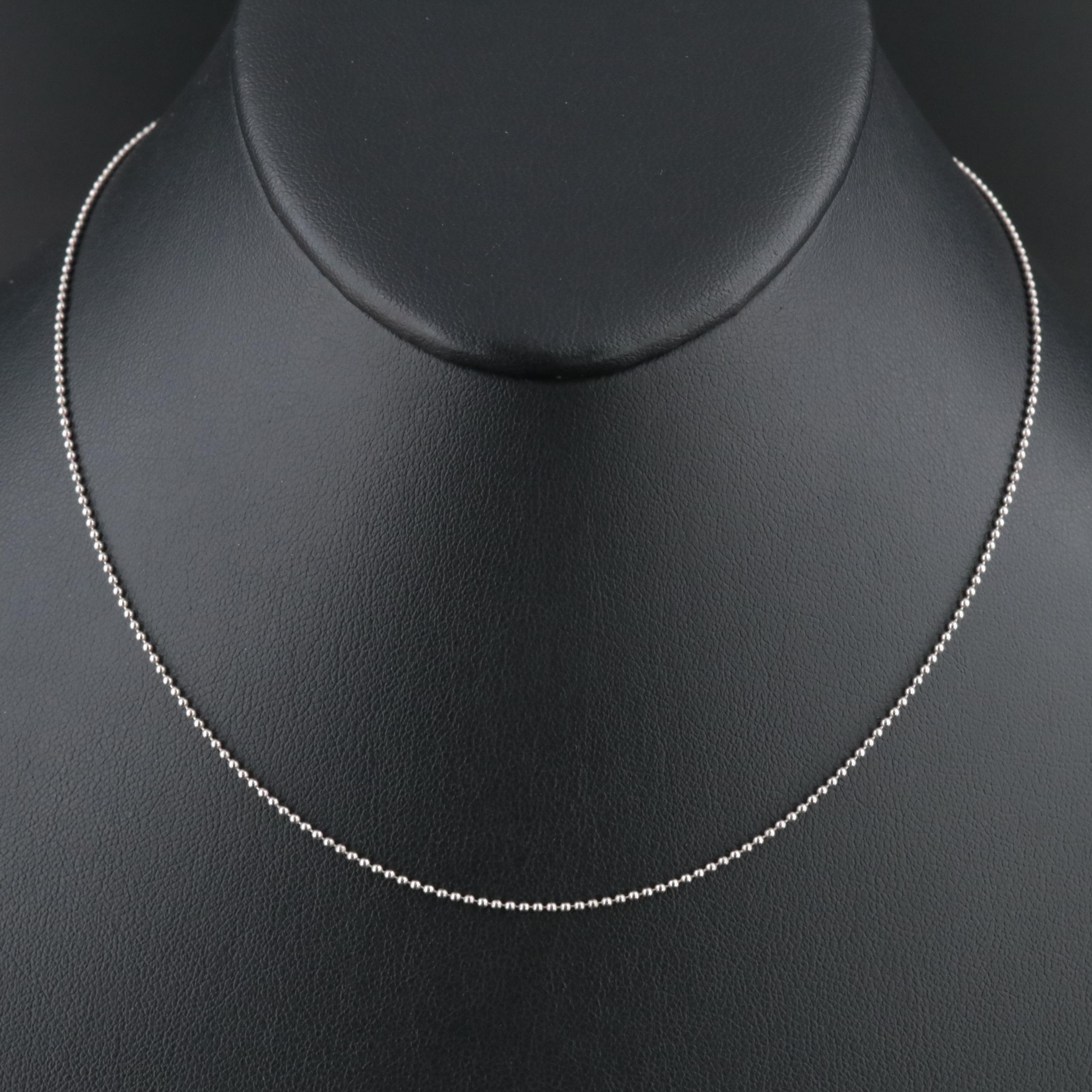 Platinum Bead Chain Necklace
