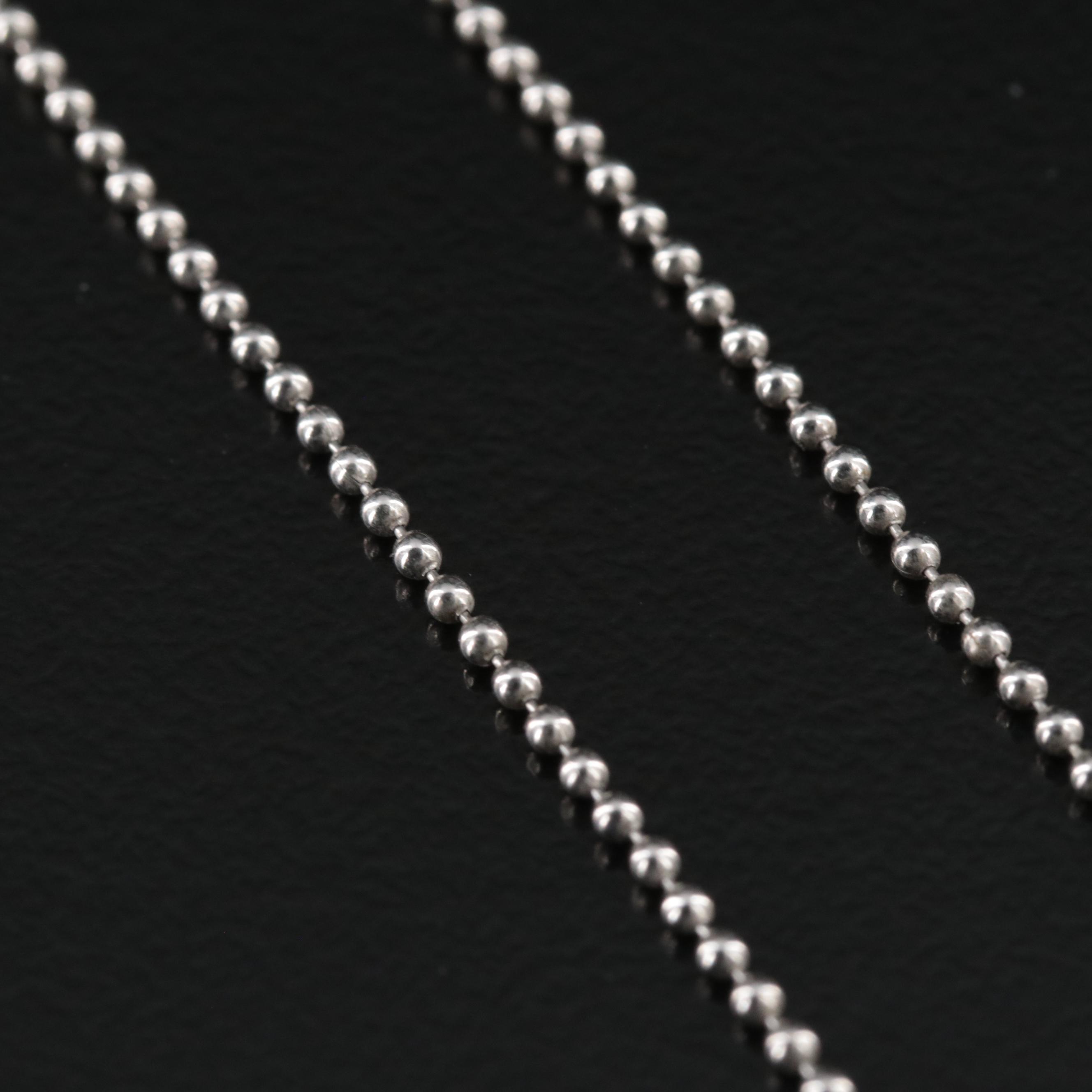 Platinum Bead Chain Necklace