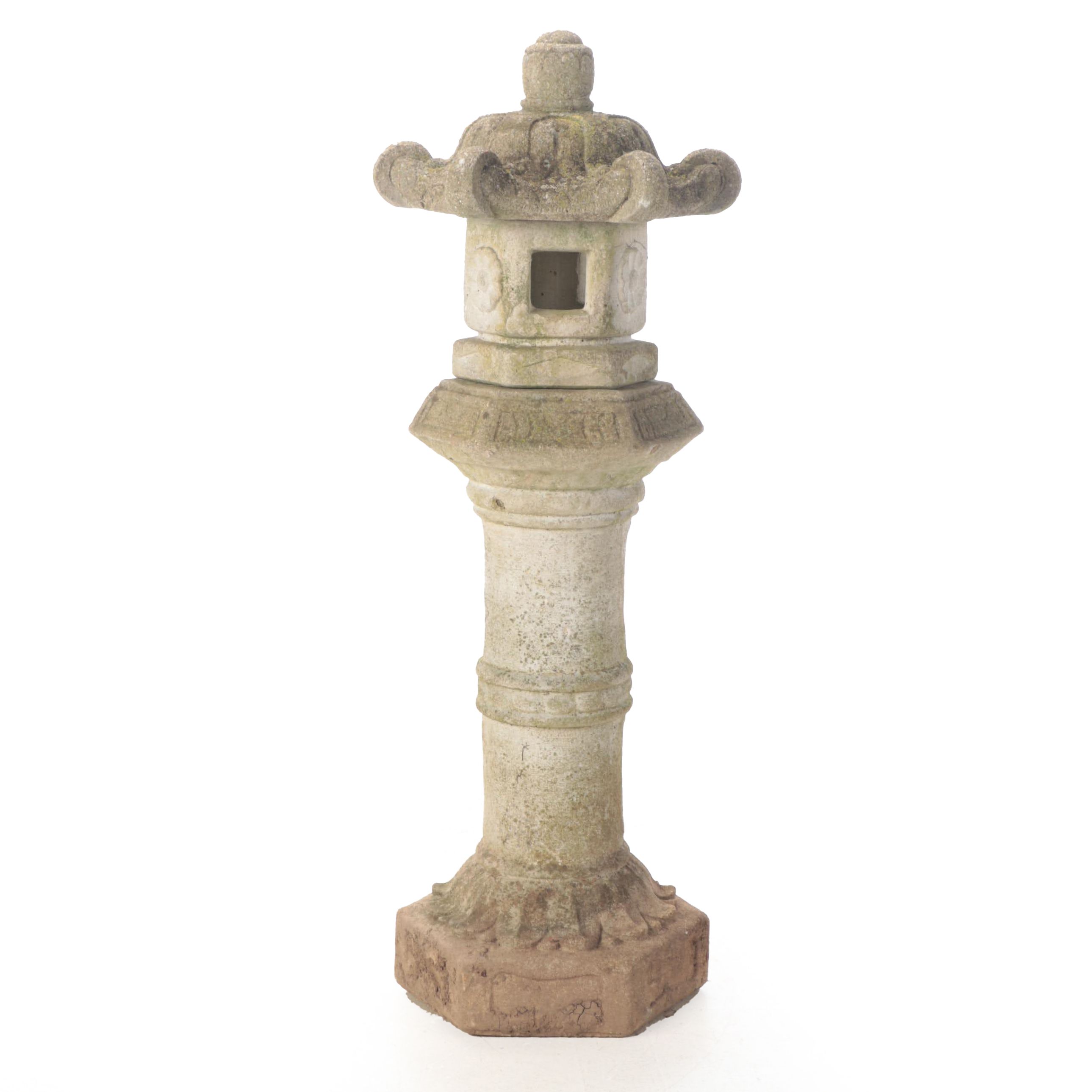 East Asian Style Cast Concrete Pagoda Garden Statue