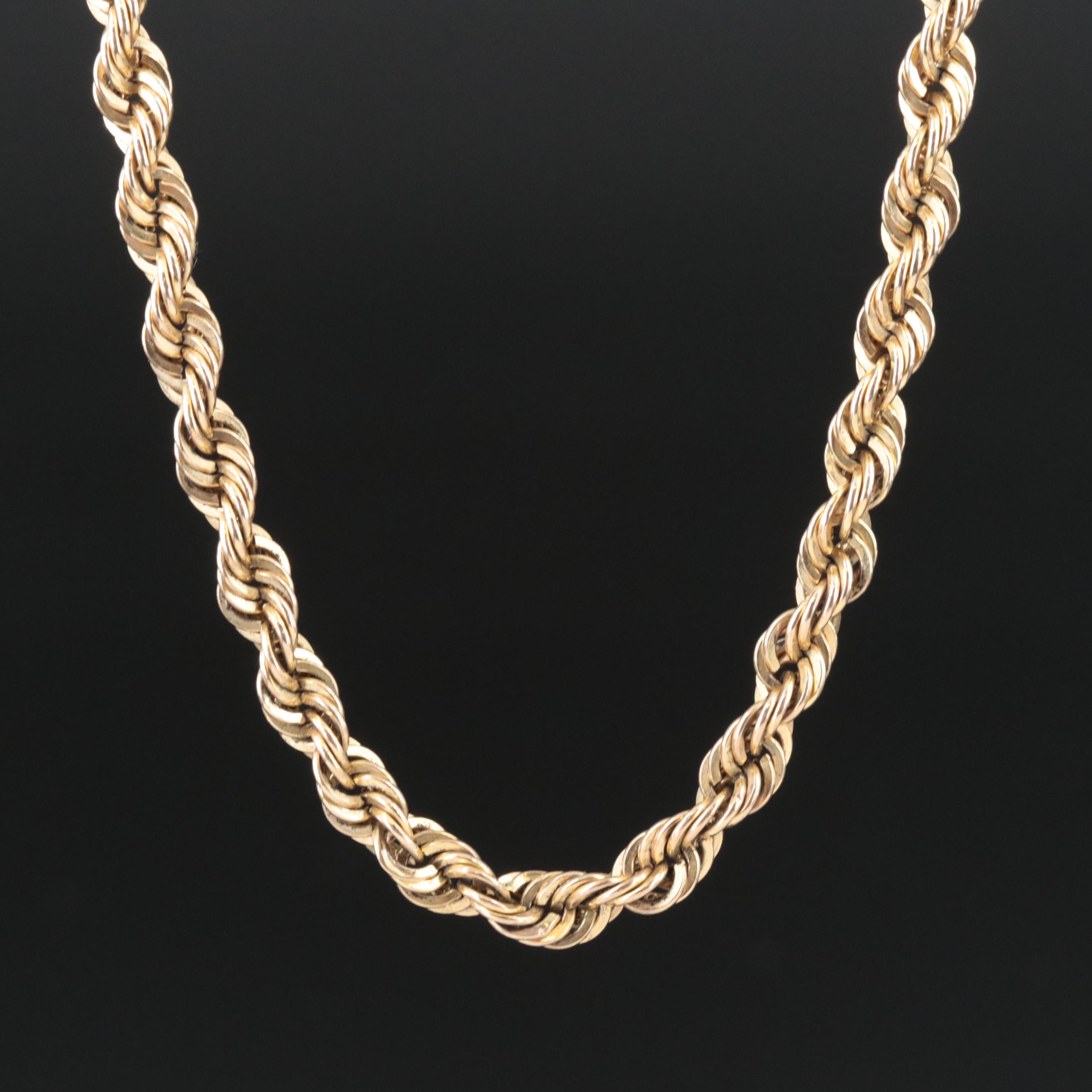 10K Rope Chain Necklace
