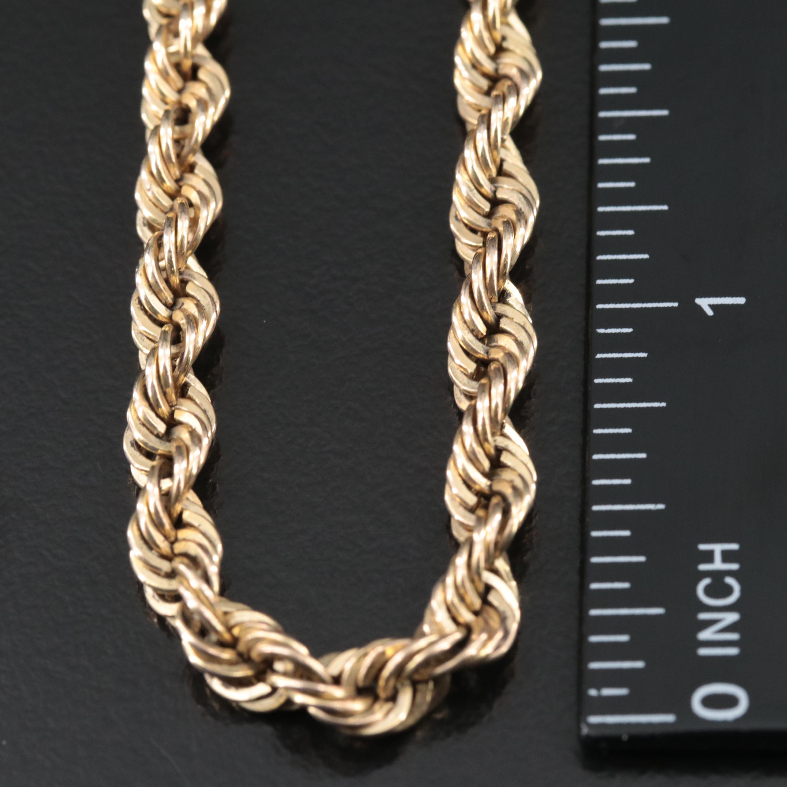 10K Rope Chain Necklace