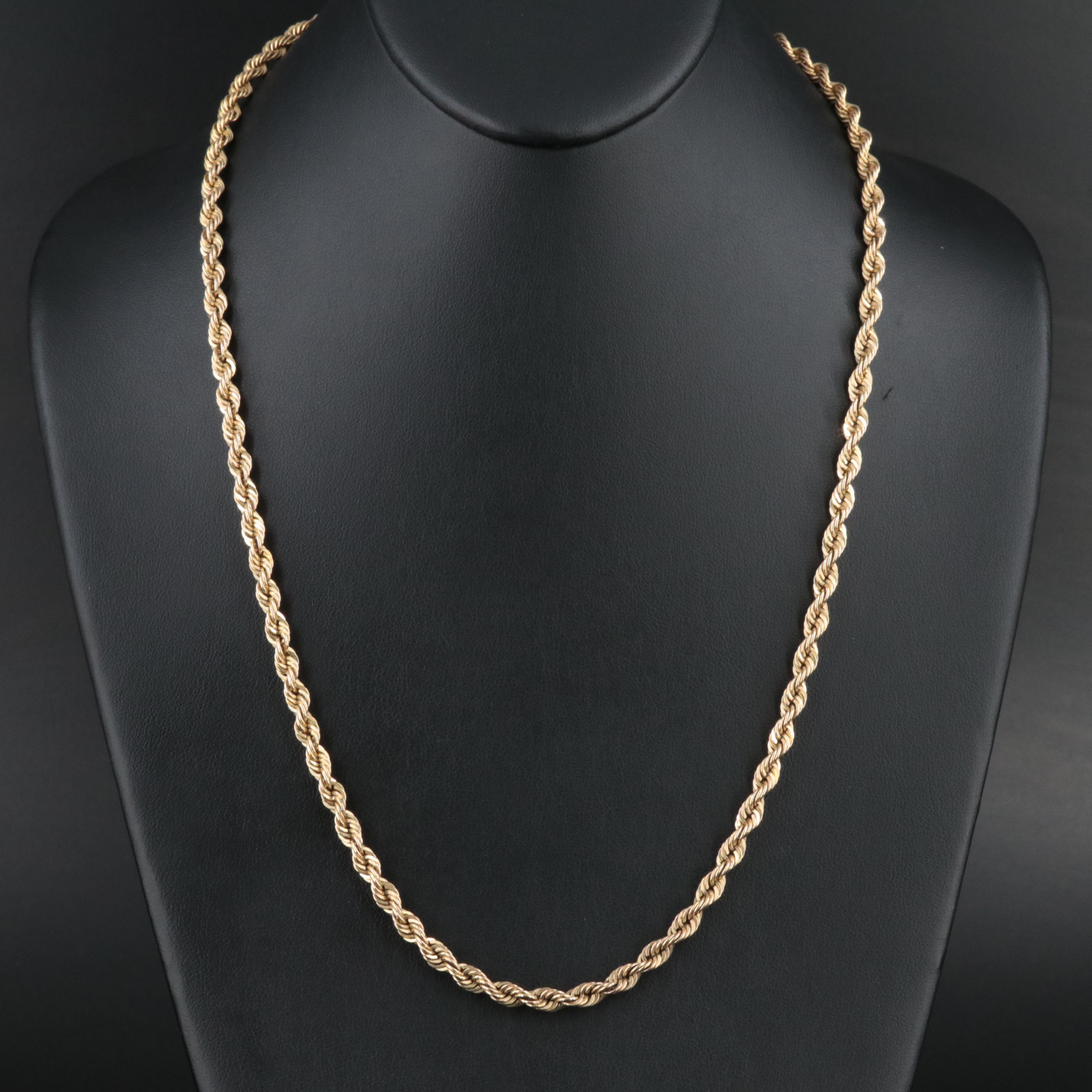 10K Rope Chain Necklace