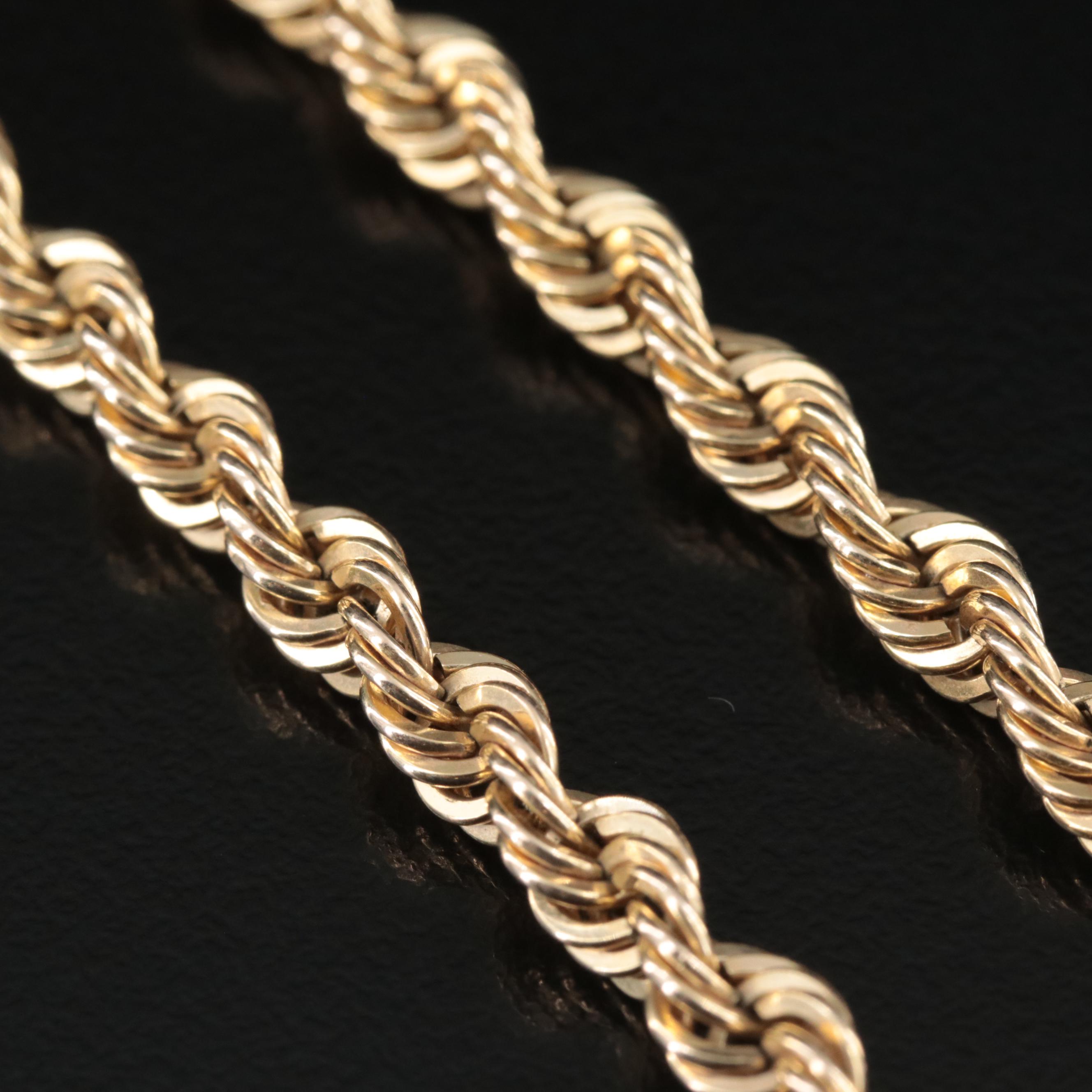 10K Rope Chain Necklace