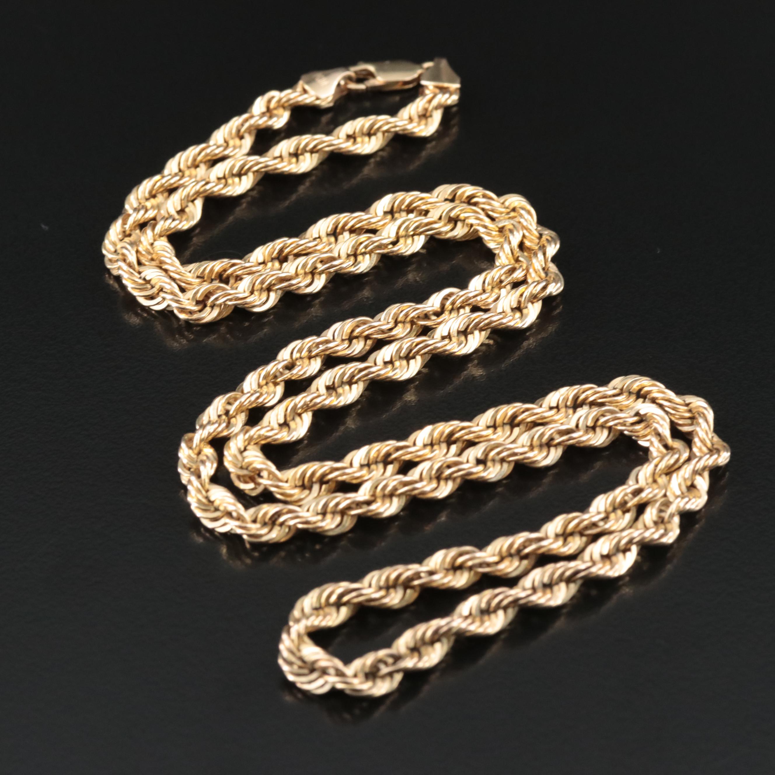 10K Rope Chain Necklace