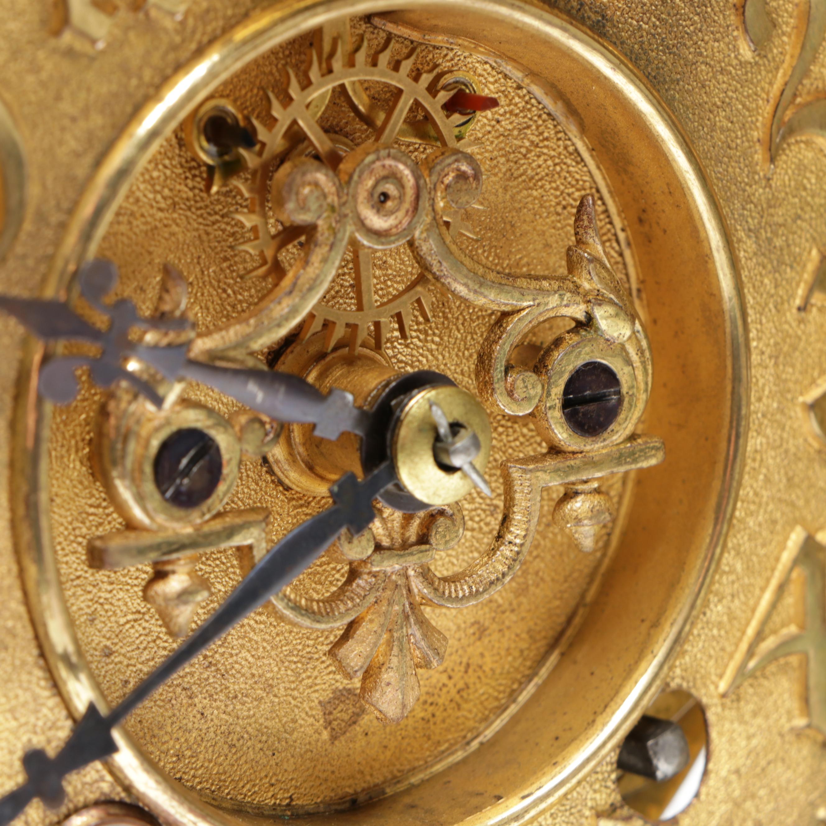 Ansonia Excelsior Crystal and Gilt Metal Regulator Clock