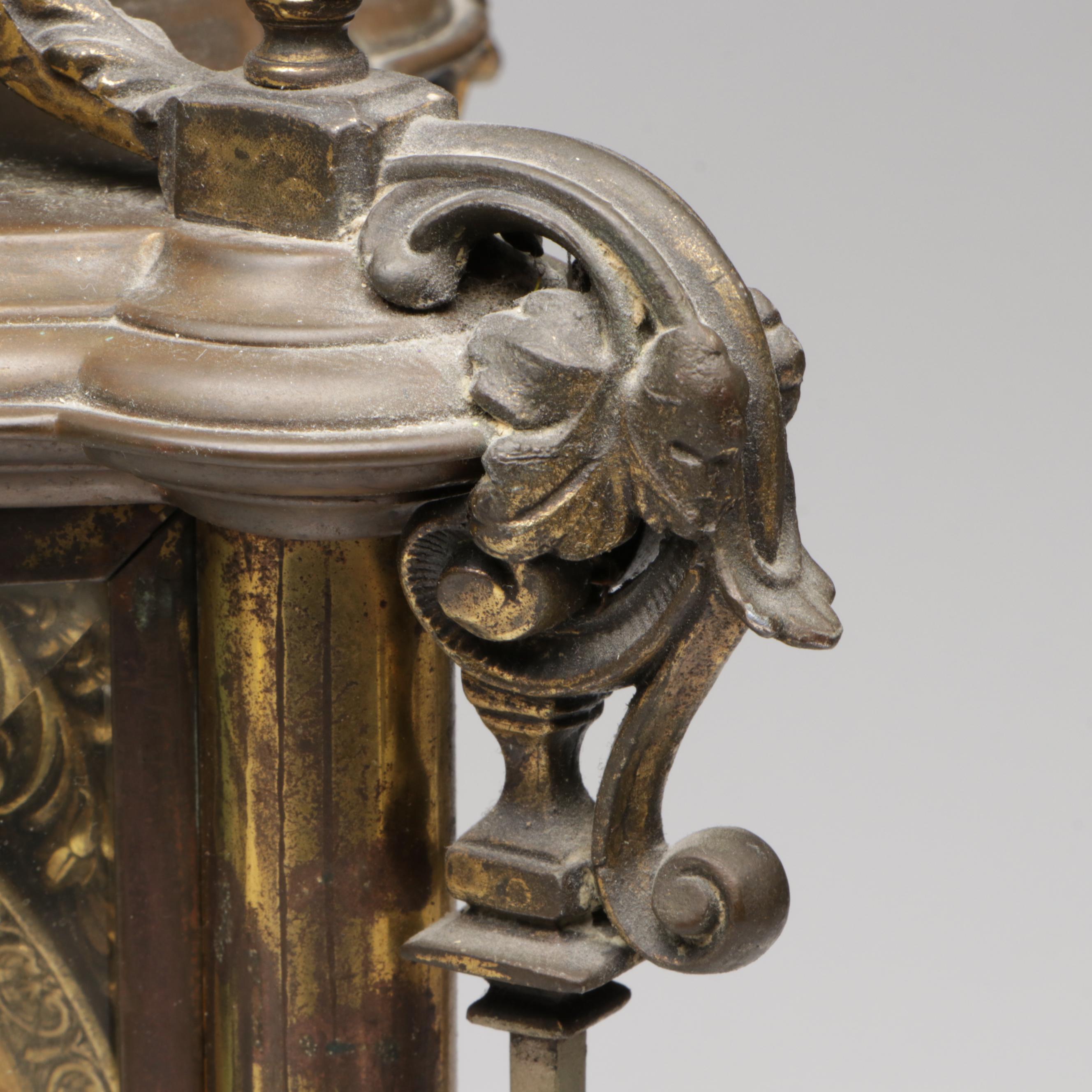 Ansonia Excelsior Crystal and Gilt Metal Regulator Clock