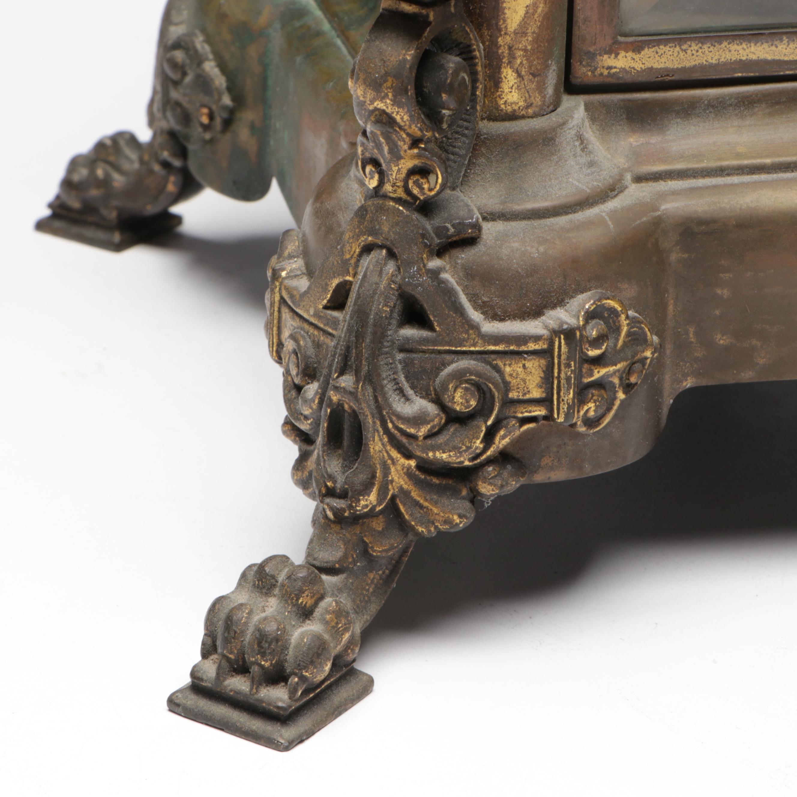 Ansonia Excelsior Crystal and Gilt Metal Regulator Clock