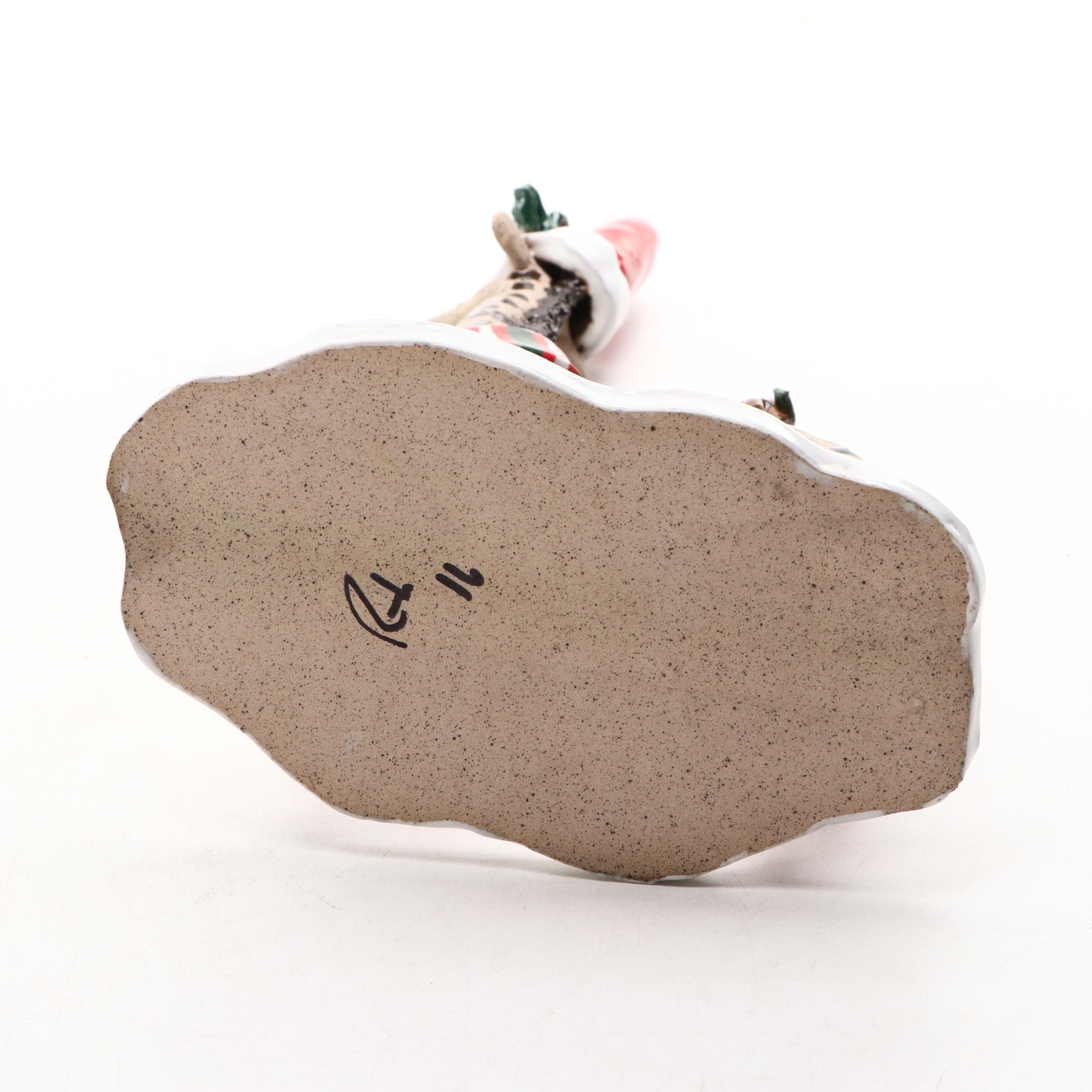 Spode Christmas Teapot Figurine, Art Pottery Giraffe and Dog Figurines with Box