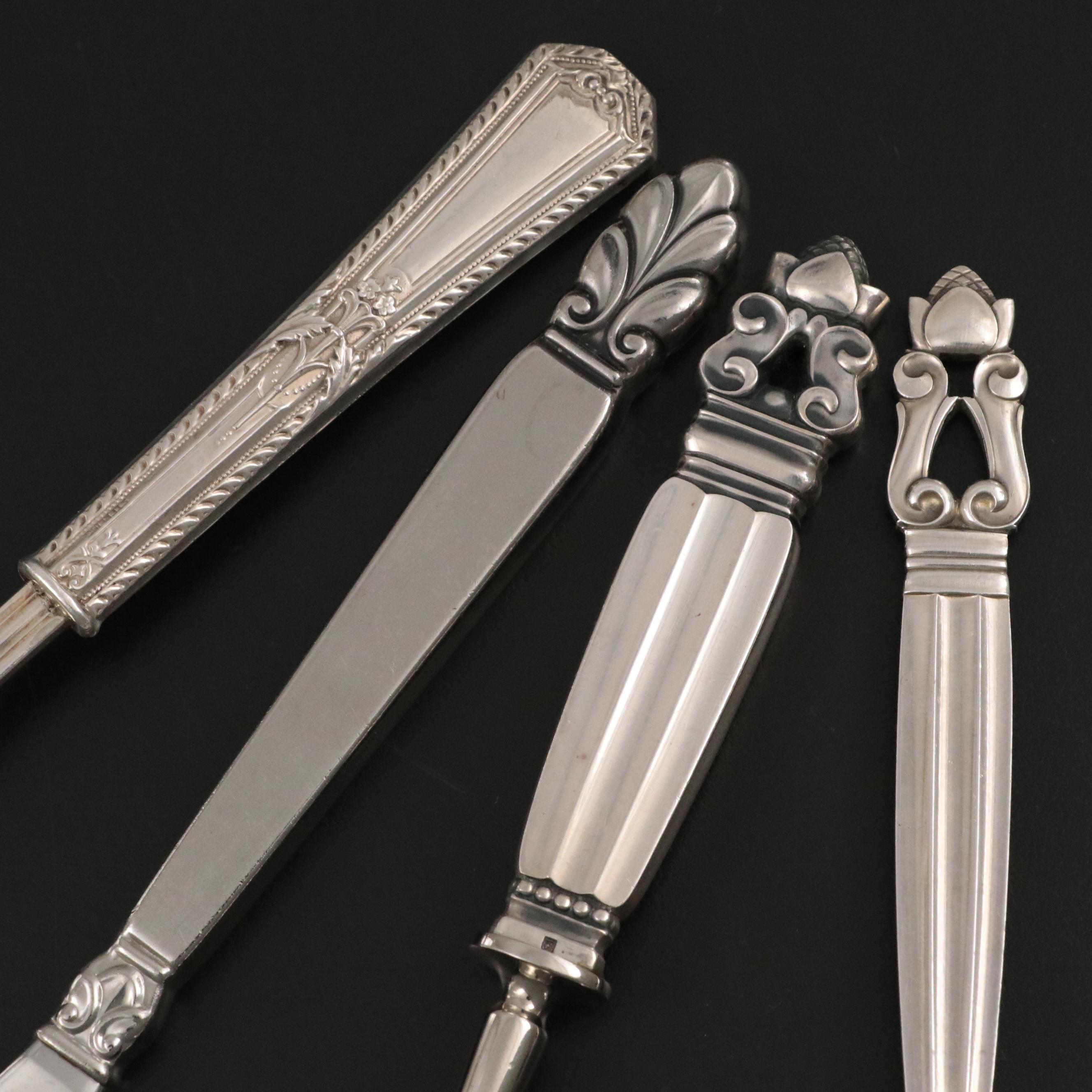 Georg Jenson "Acorn" and Other Danish Modern Sterling Silver Serving Utensils