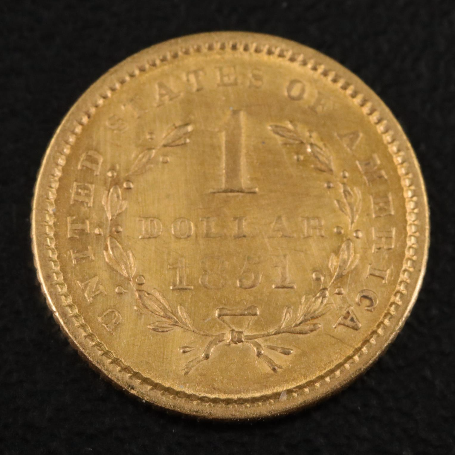 1850 Liberty Head $1 Gold Coin