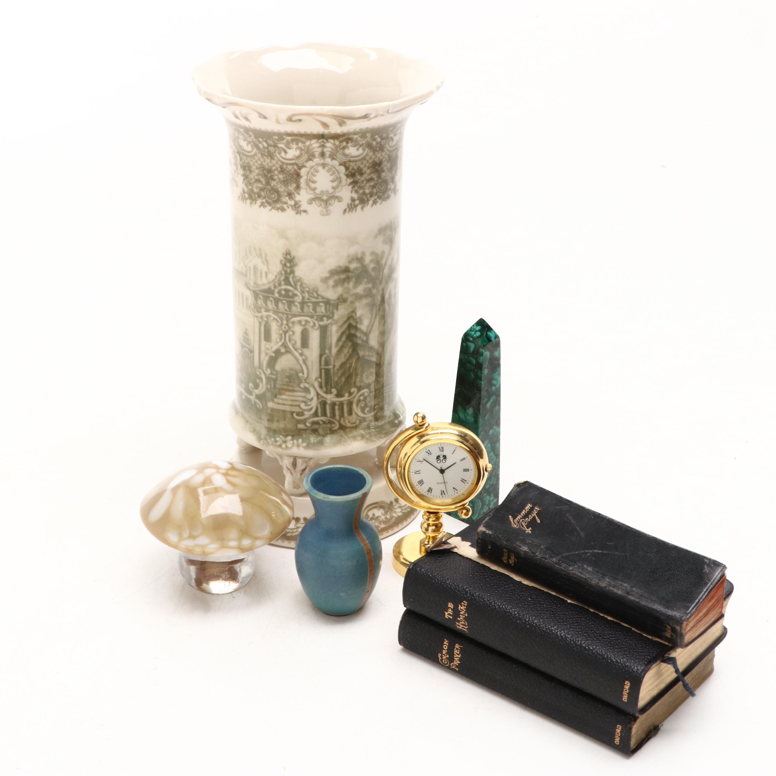 Orrefors Glass Mushroom Paperweight, Vases, Prayer Books and More
