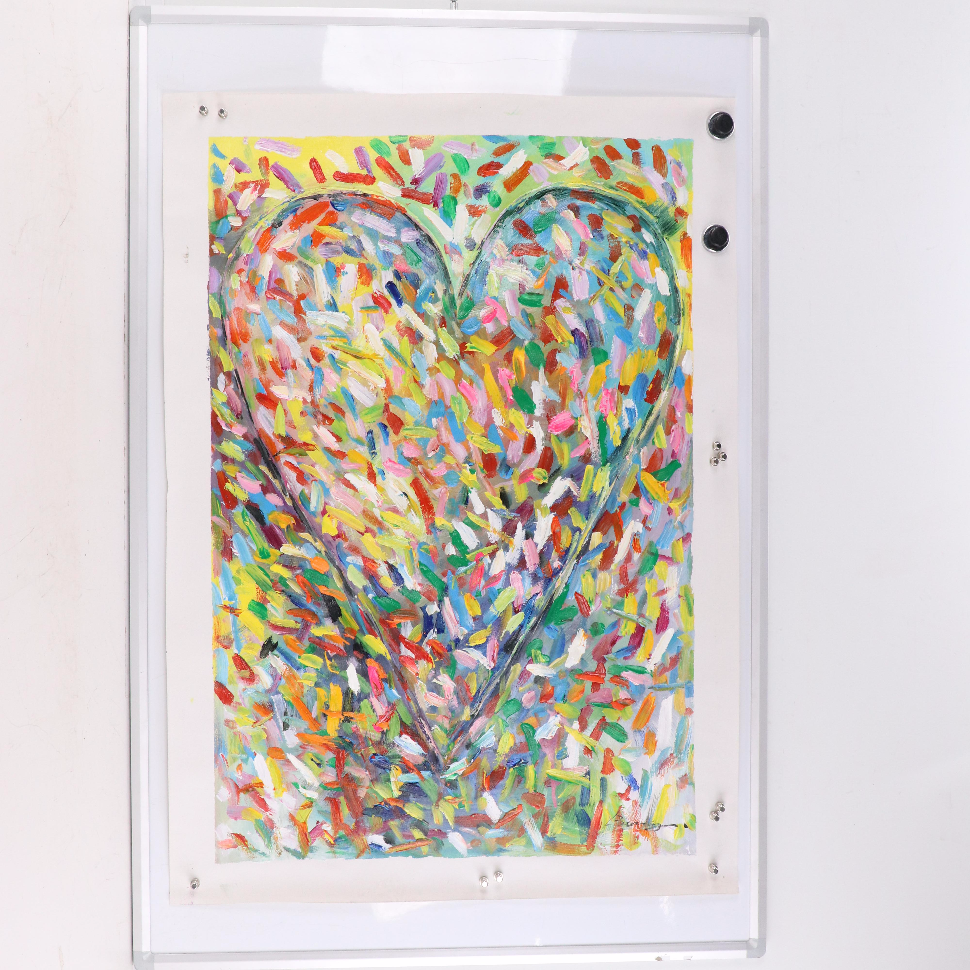 Bing Abstract Oil Painting of a Heart, 21st Century