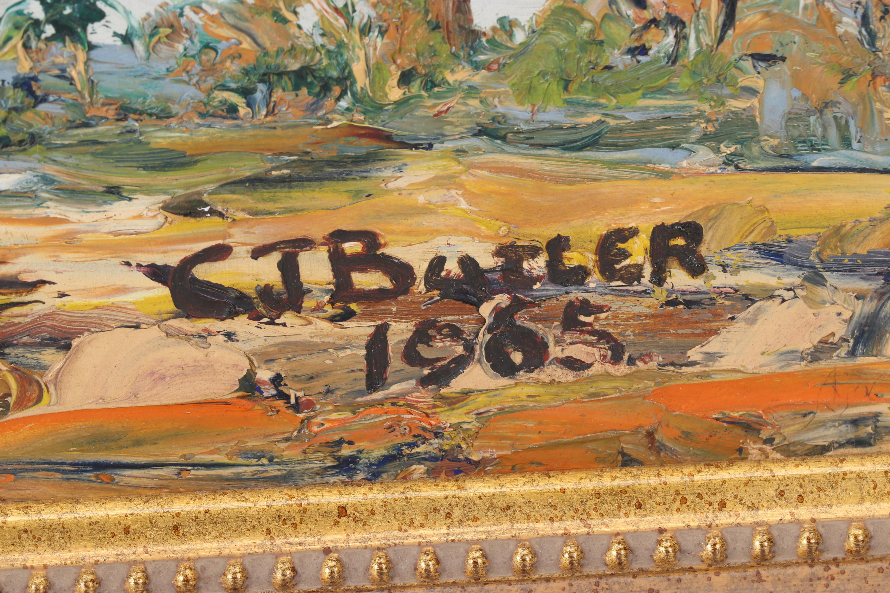 Landscape Oil Painting Of An African Baobab Tree,1965