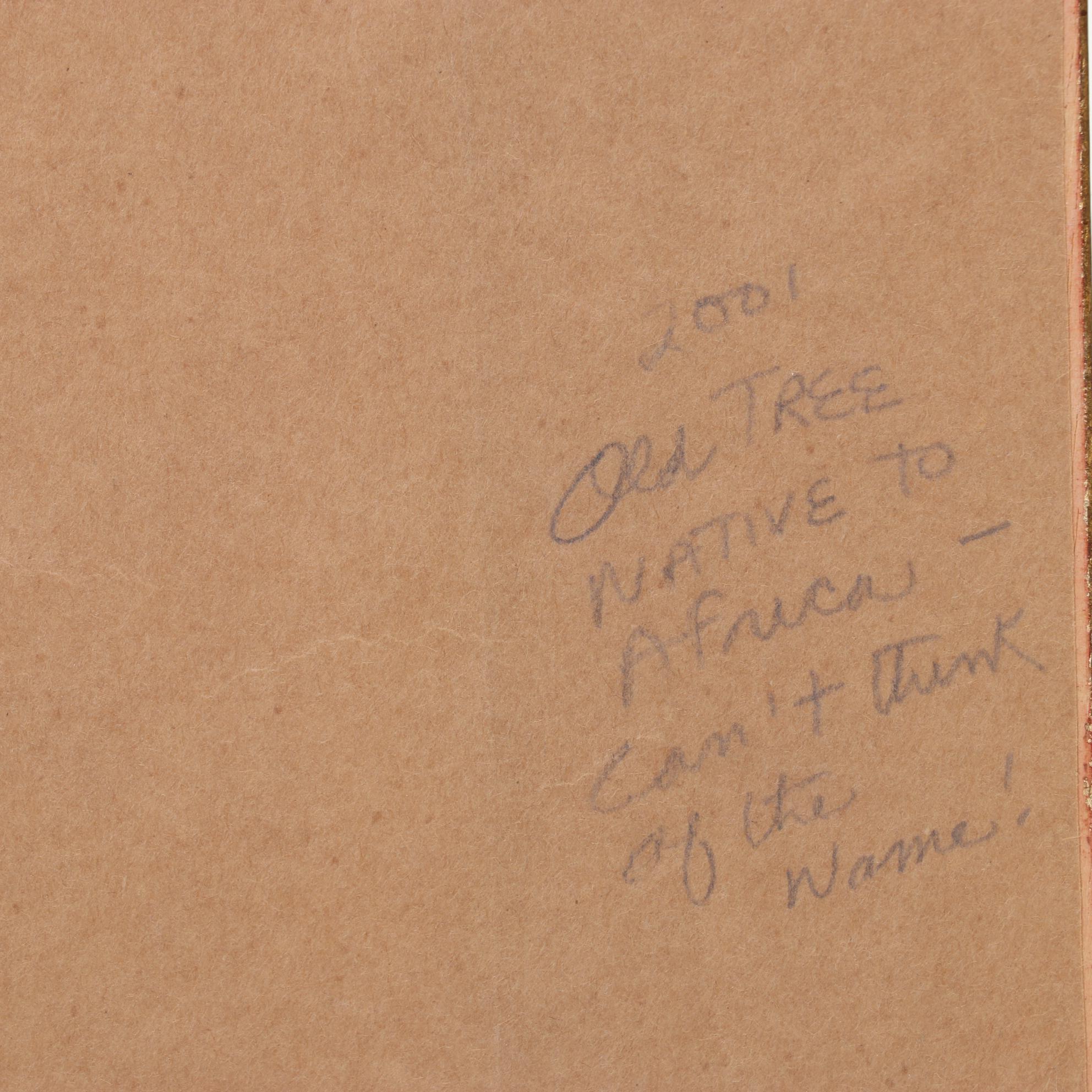 Landscape Oil Painting Of An African Baobab Tree,1965