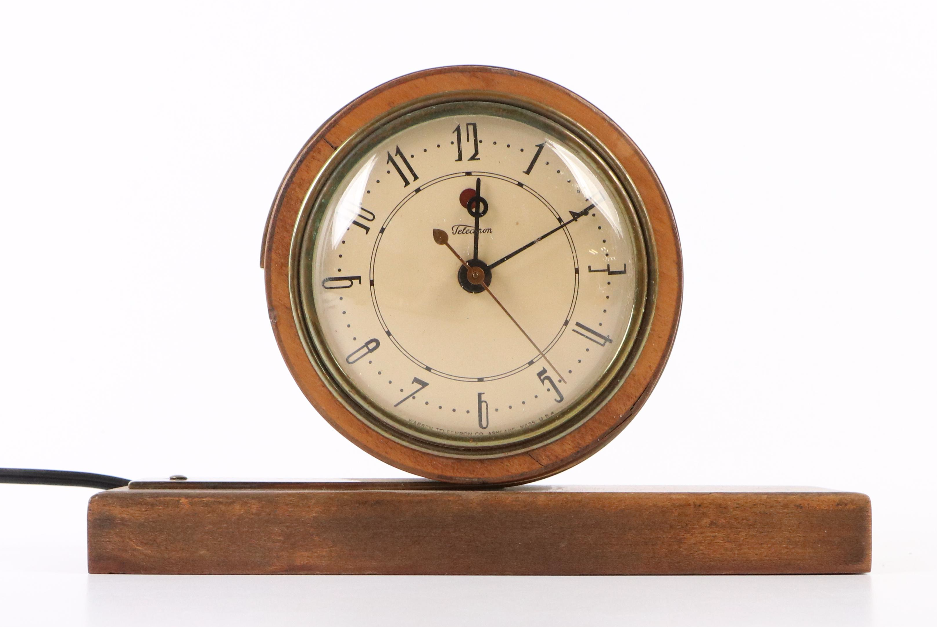 Junghans Porcelain Wall Clock and Telechron Desk Clock