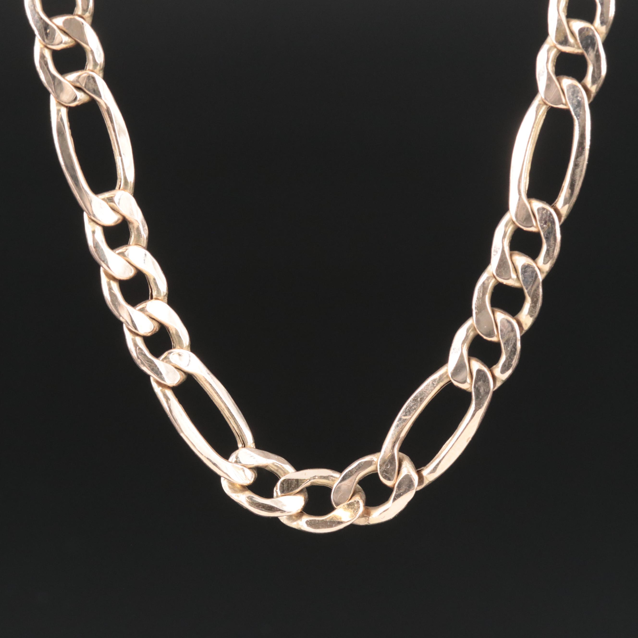 Italian 10K Figaro Chain Necklace