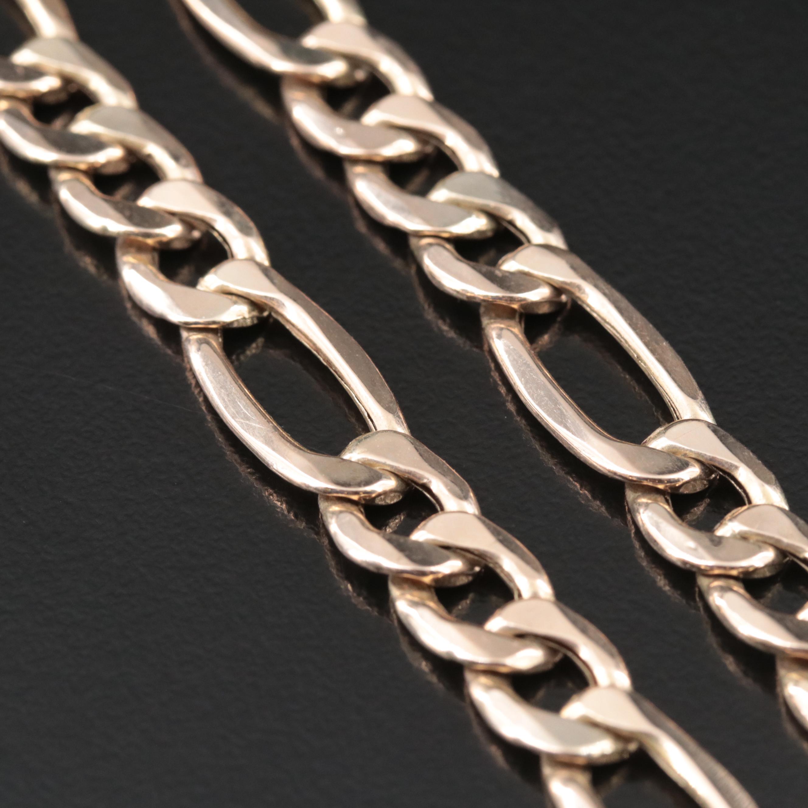 Italian 10K Figaro Chain Necklace