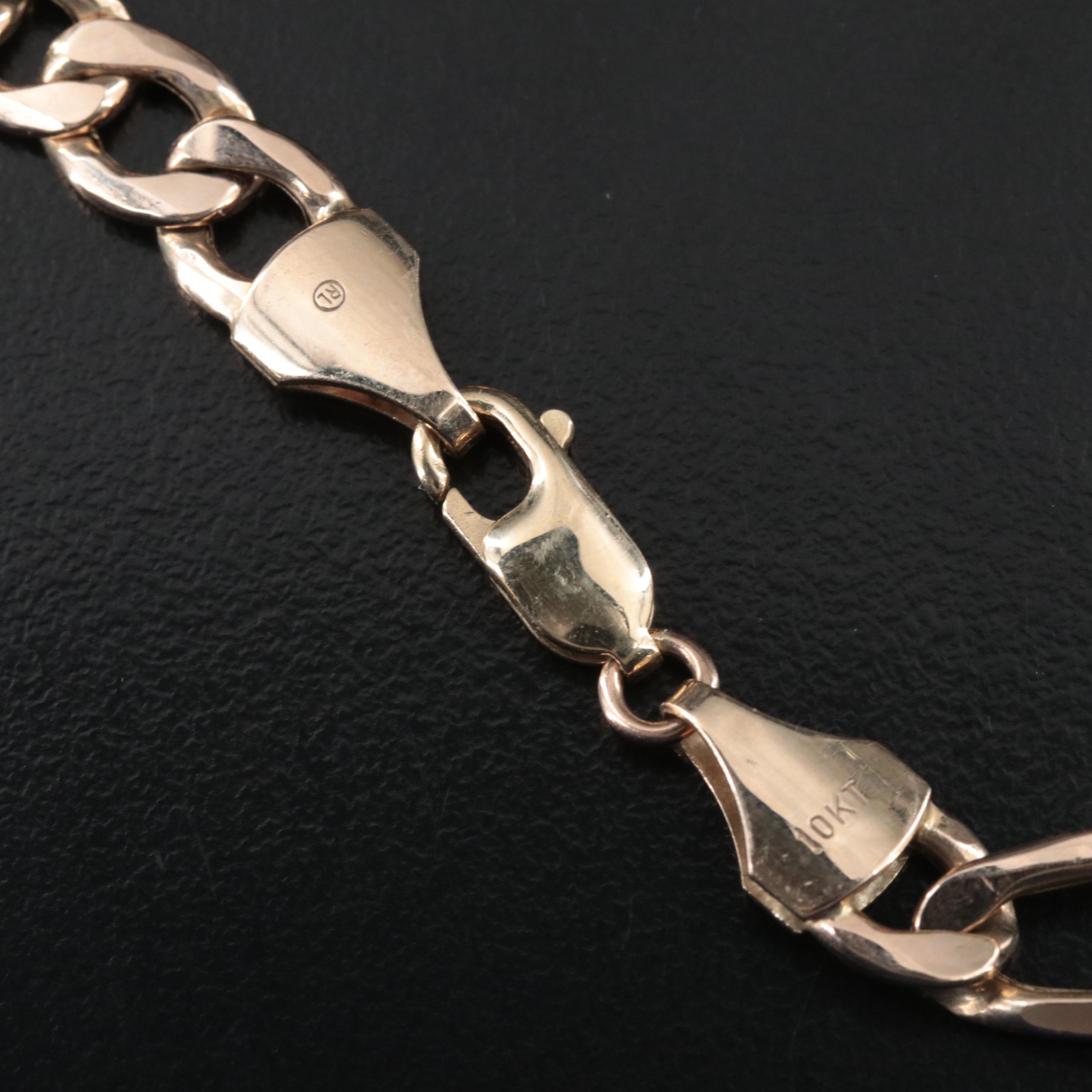 Italian 10K Figaro Chain Necklace