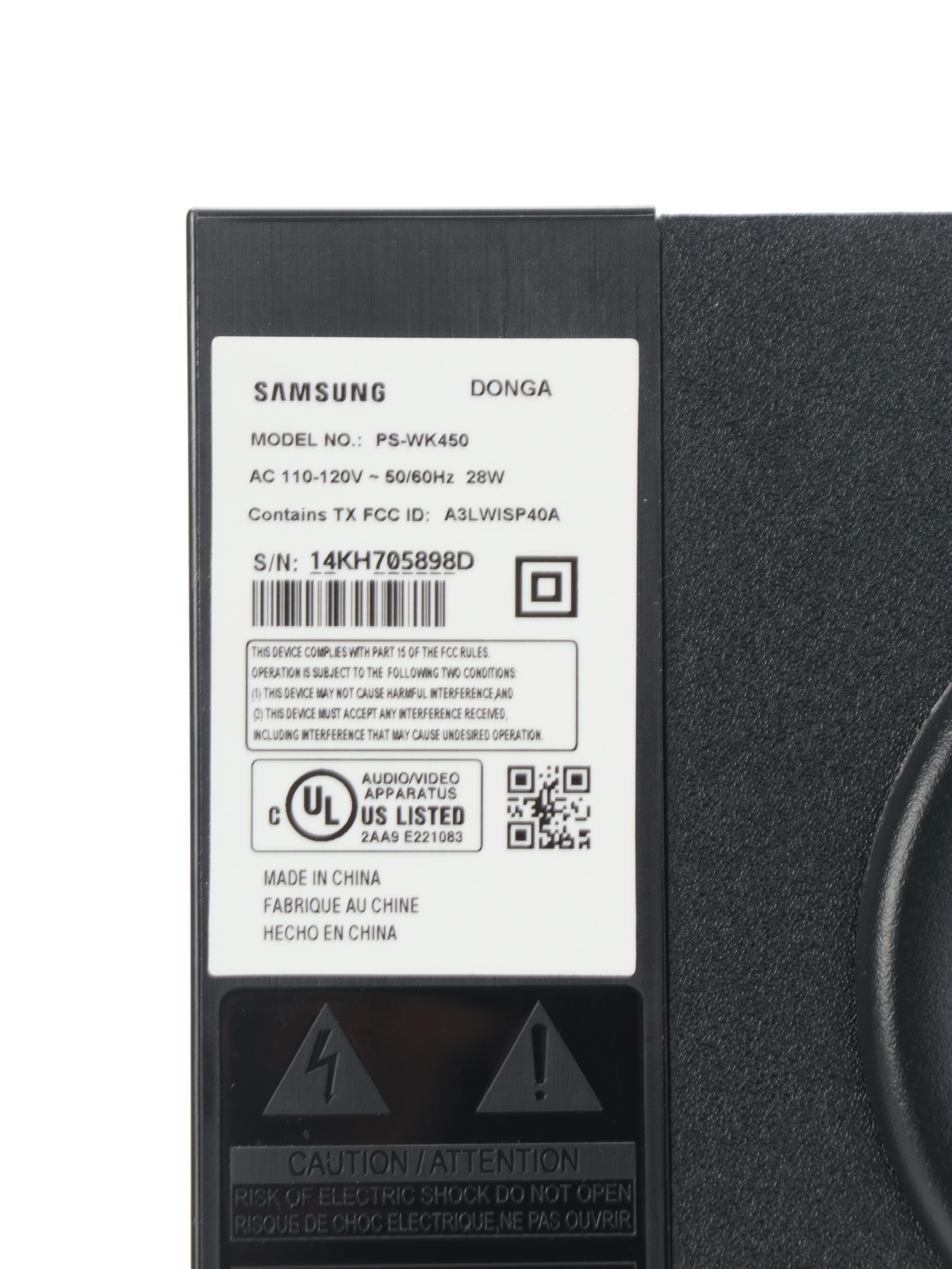 Samsung HW-K450 Sound Bar with PS-WK450 Subwoofer