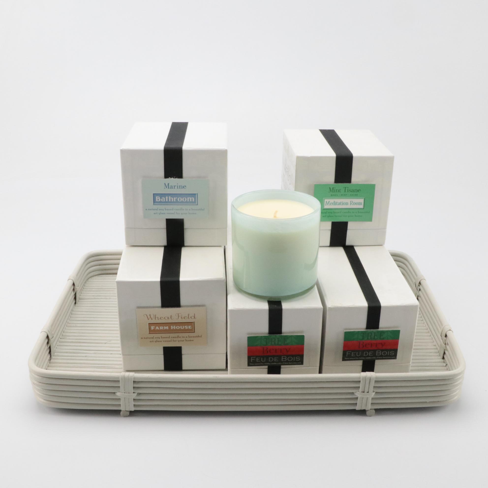 LAFCo House & Home Scented Soy Candles with Painted Tray